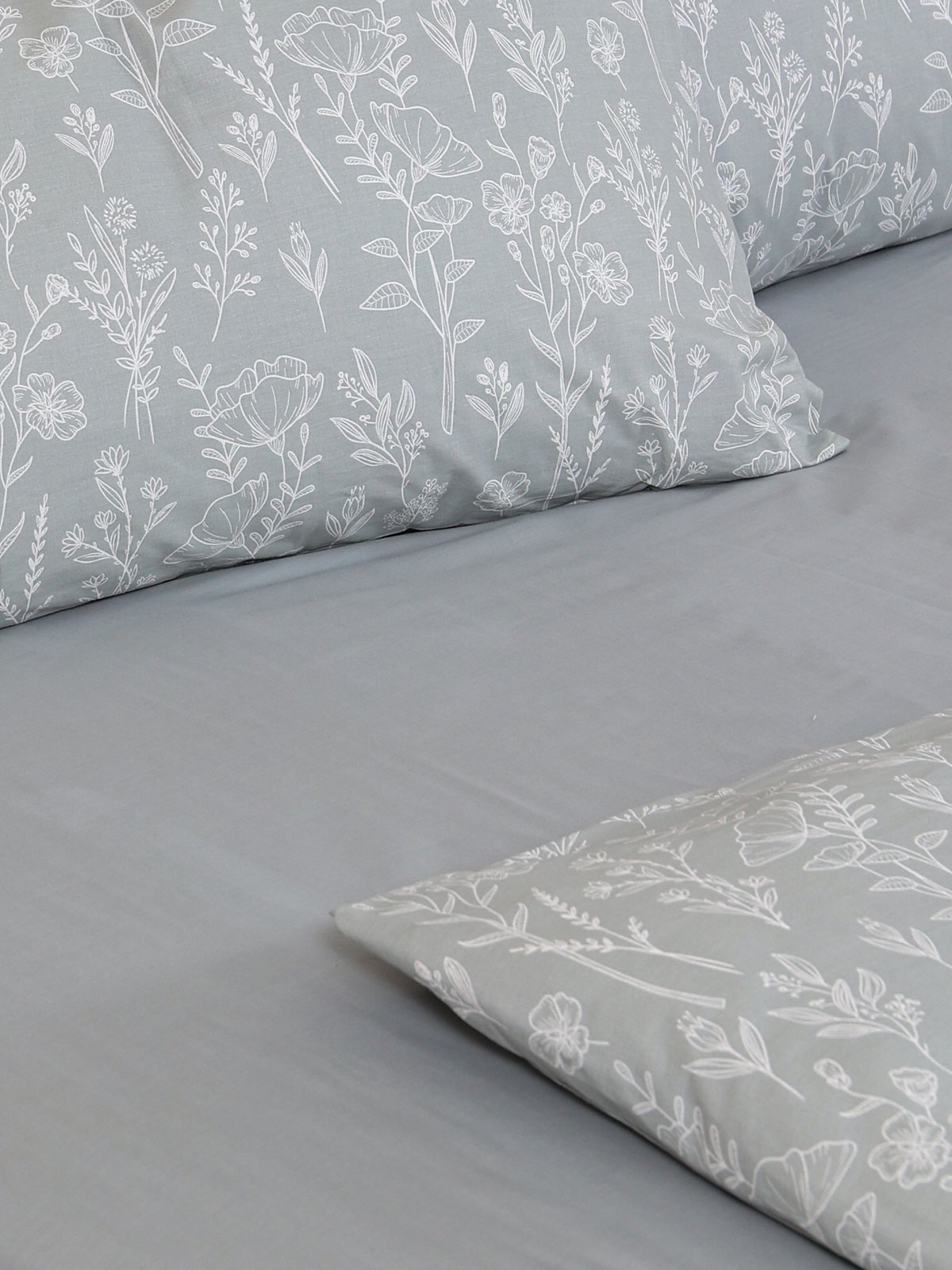 Σετ Σεντόνια Cotton Feelings 2050 Grey Διπλό με λάστιχο (150x205+30)