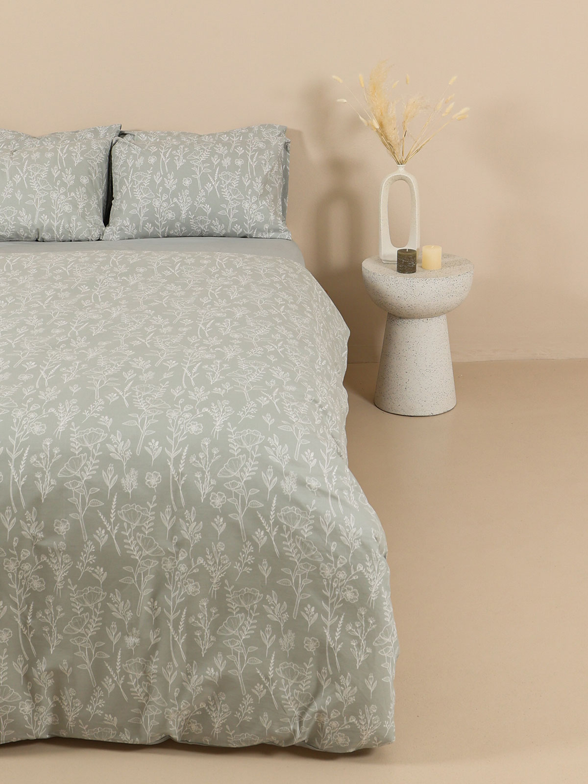 Σετ Σεντόνια Cotton Feelings 2050 Grey Μονό με λάστιχο(105x205+30)