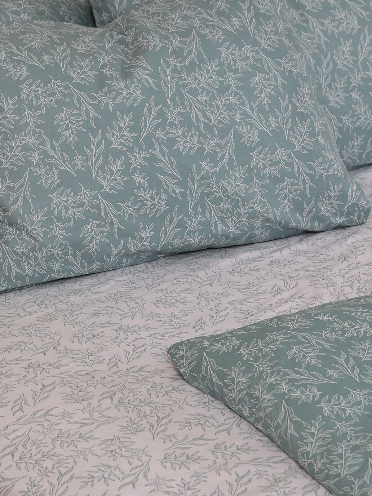 Σετ Σεντόνια Cotton Feelings 2052 Aqua Διπλό με λάστιχο (150x205+30)