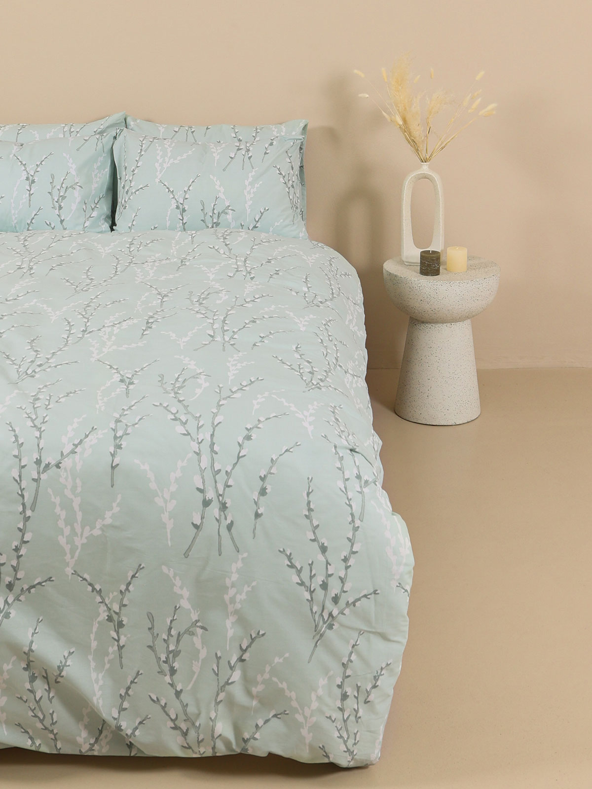 Σετ Σεντόνια Cotton Feelings 2054 Aqua Διπλό με λάστιχο (150x205+30)