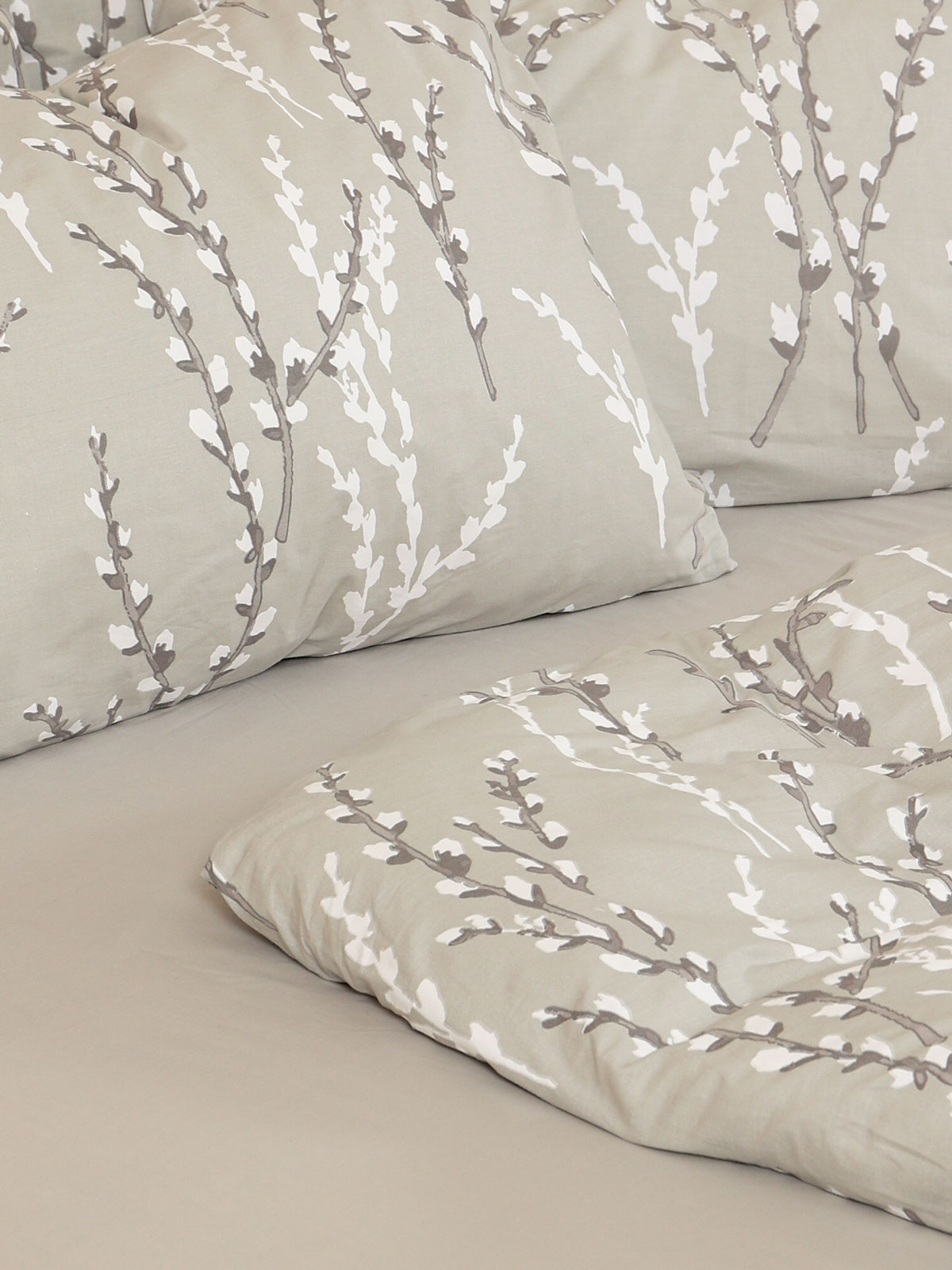 Σετ Σεντόνια Cotton Feelings 2054 Grey Διπλό με λάστιχο (150x205+30)