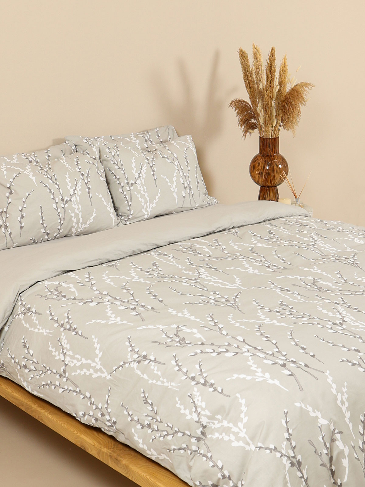 Σετ Σεντόνια Cotton Feelings 2054 Grey Μονό με λάστιχο(105x205+30)