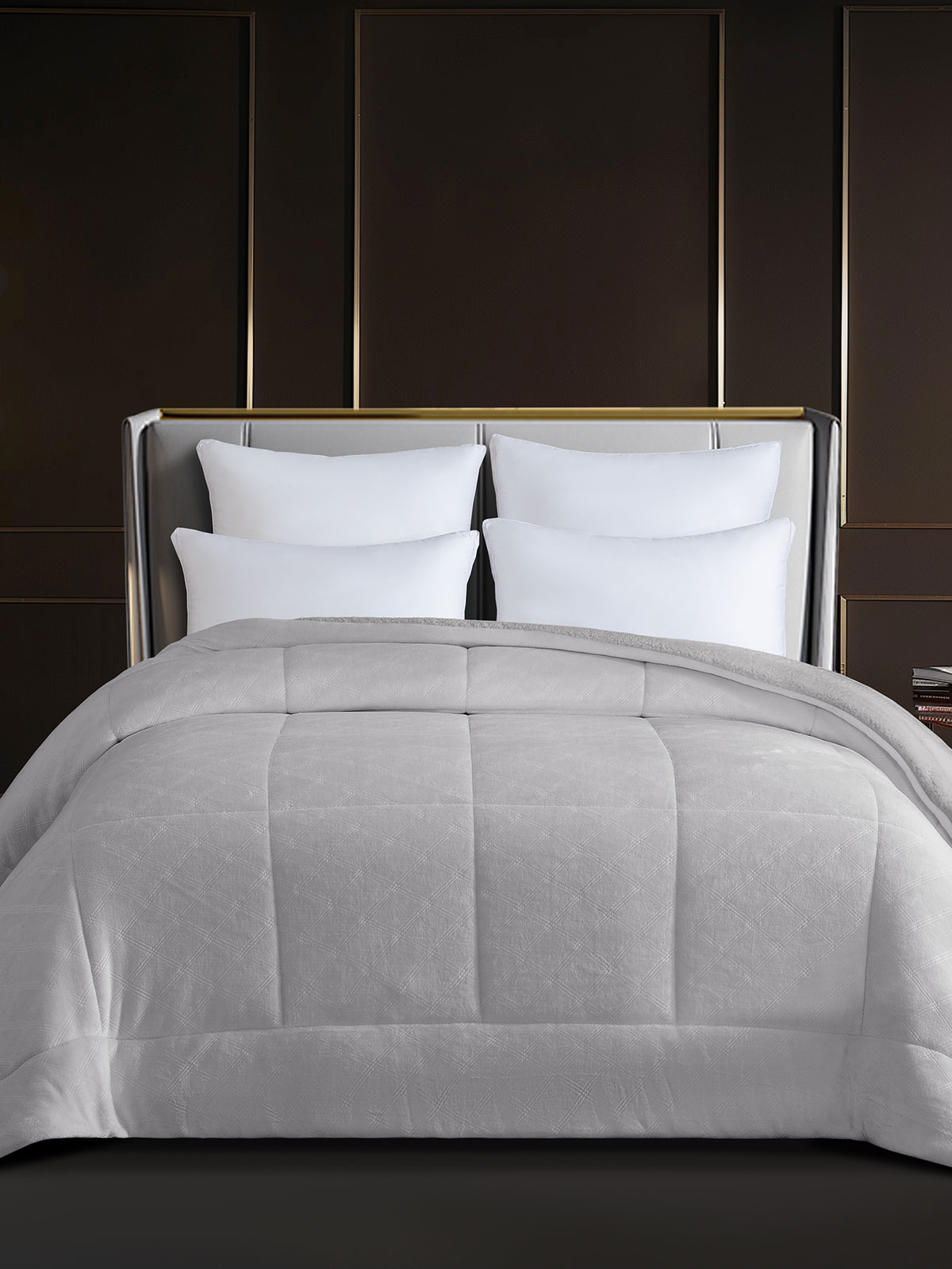 Κουβερτοπάπλωμα Dalia Light Grey Υπέρδιπλο (220x240)