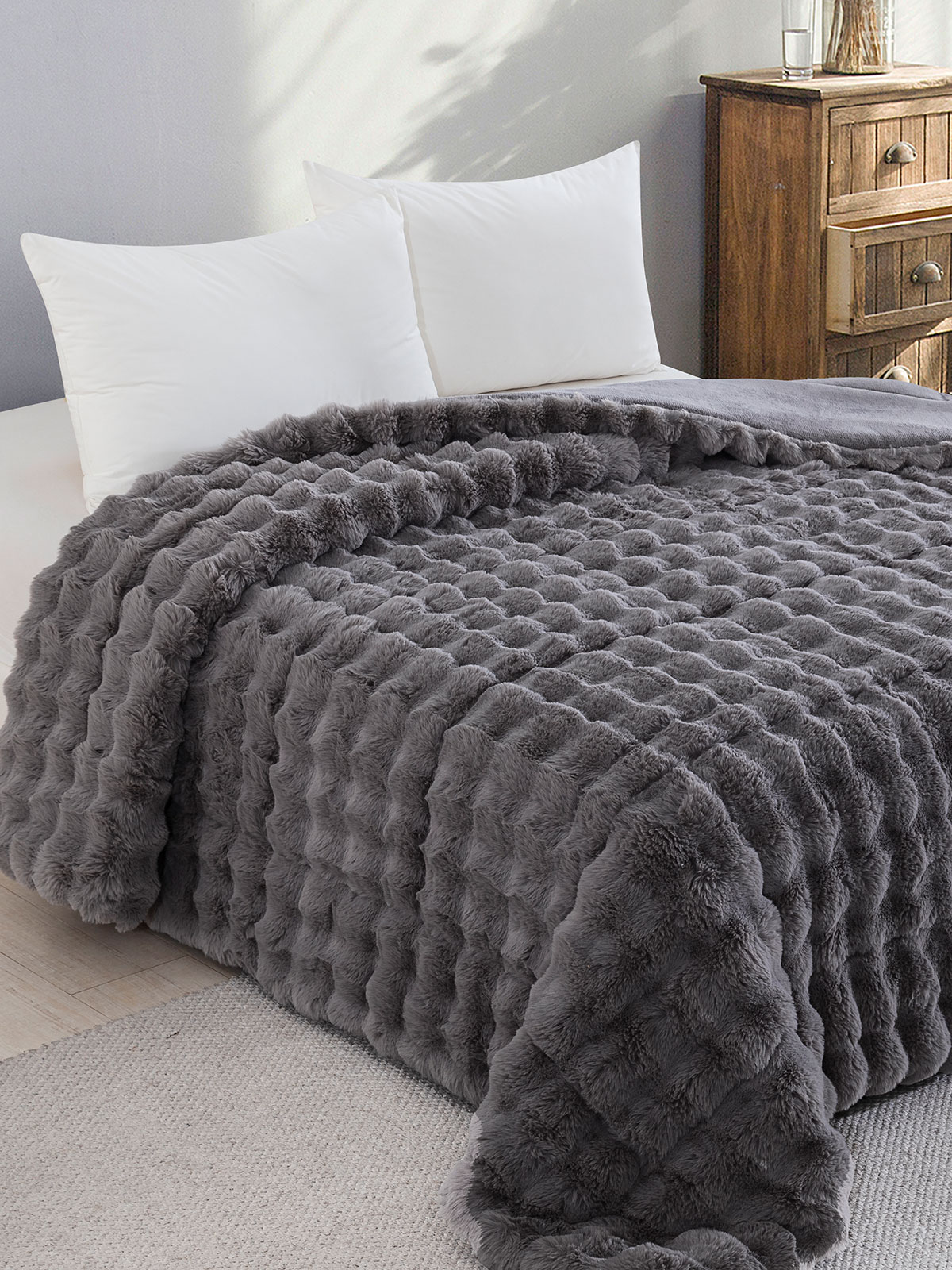 Κουβερτοπάπλωμα Rabbit Dark Grey King Size (240x250)