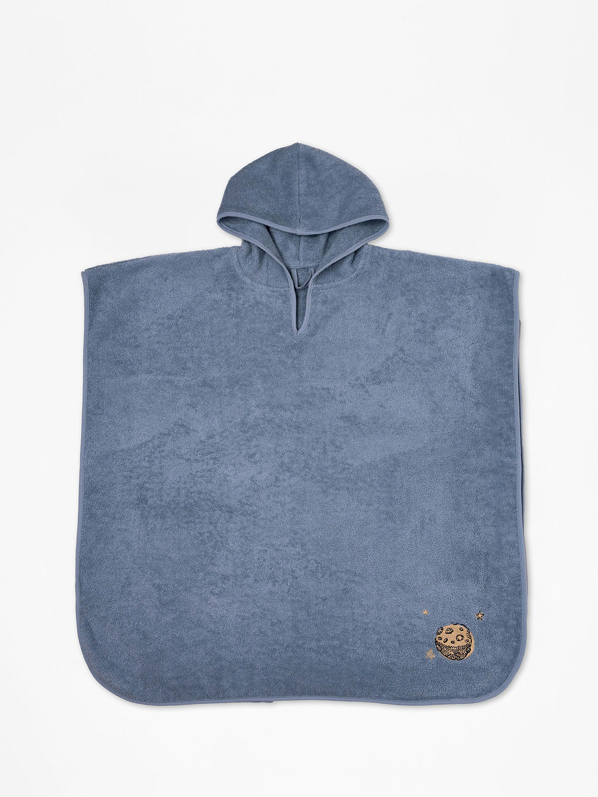 Fluffy Κεντητό Πόντσο Blue one size
