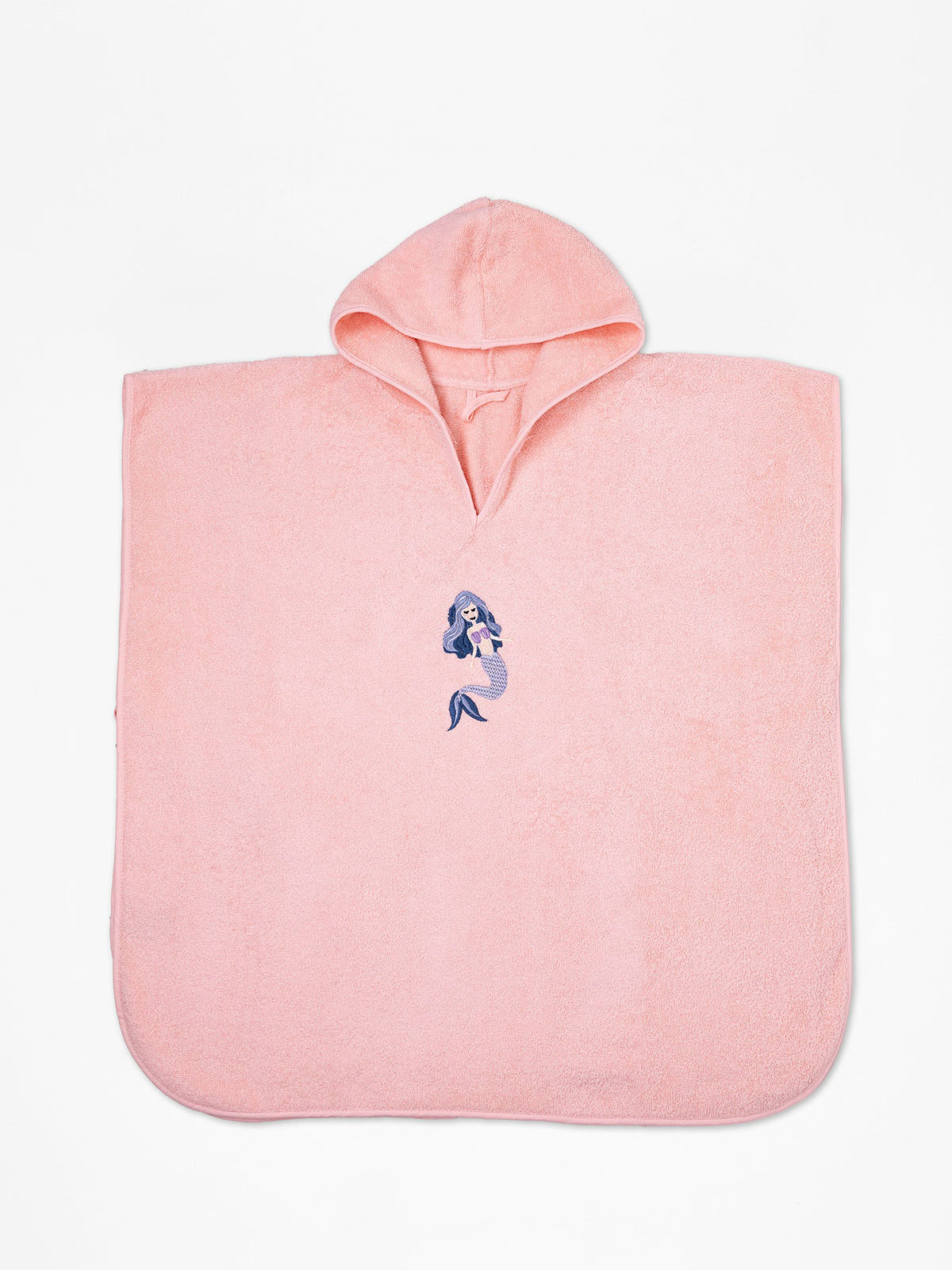 Fluffy Κεντητό Πόντσο Pink one size