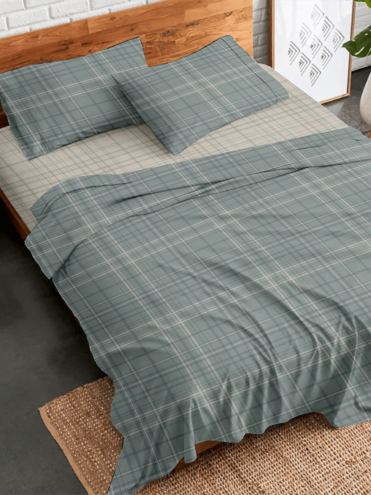 Σετ Σεντόνια Flannel 2066 Grey Υπέρδιπλο με λάστιχο (170x205+30)