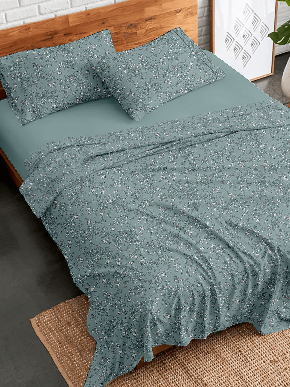 Σετ Σεντόνια Flannel 928 Aqua Υπέρδιπλο με λάστιχο (170x205+30)