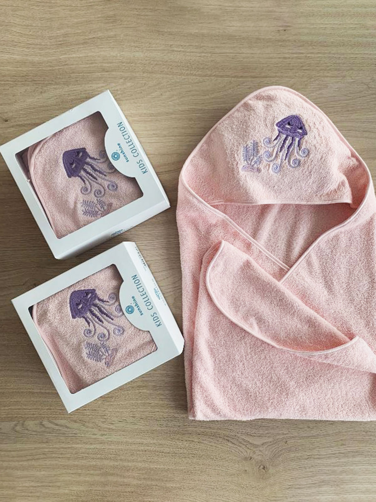 Fluffy Κεντητή Κάπα Pink 75x75