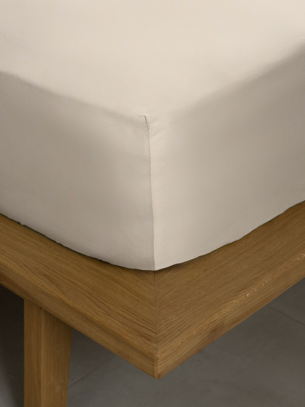 Κατωσέντονο Βαμβακοσατέν Omnia με λάστιχο Beige Υπέρδιπλο (180x200+40)