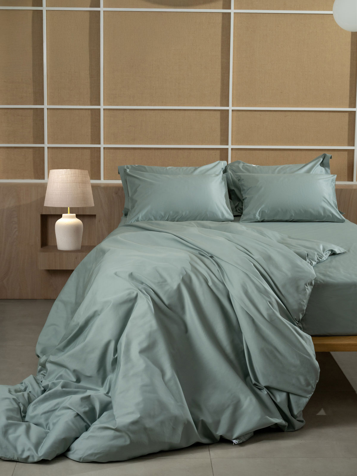 Μαξιλαροθήκες Βαμβακοσατέν Omnia Oxford Aqua 50x70