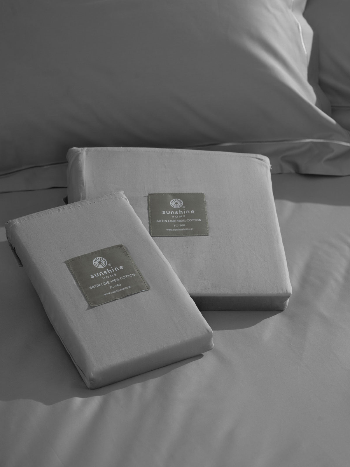 Μαξιλαροθήκες Βαμβακοσατέν Omnia Oxford Grey 50x70