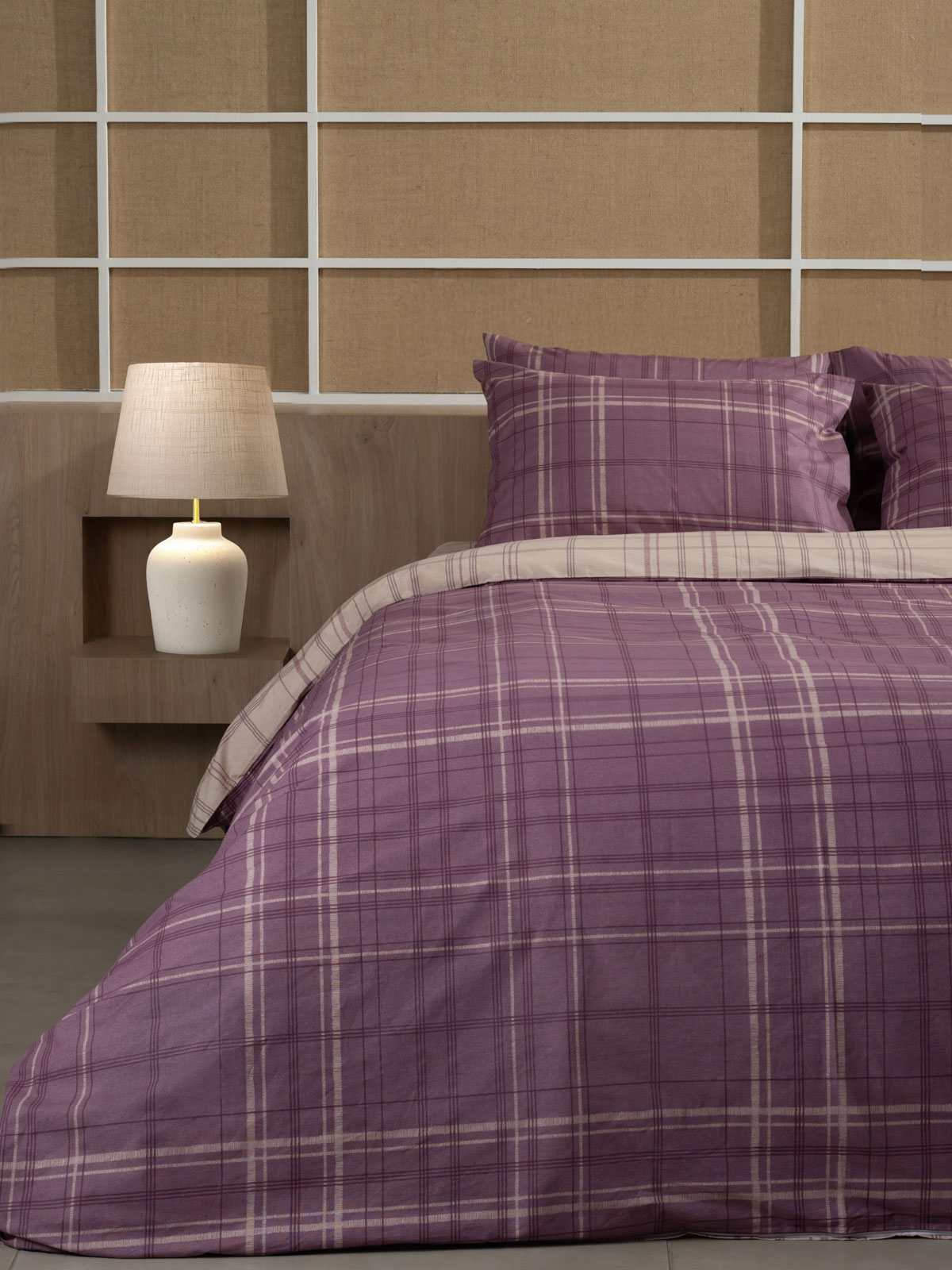 Σετ Σεντόνια Cotton Feelings 2066 Mauve Υπέρδιπλο με λάστιχο (170x205+30)