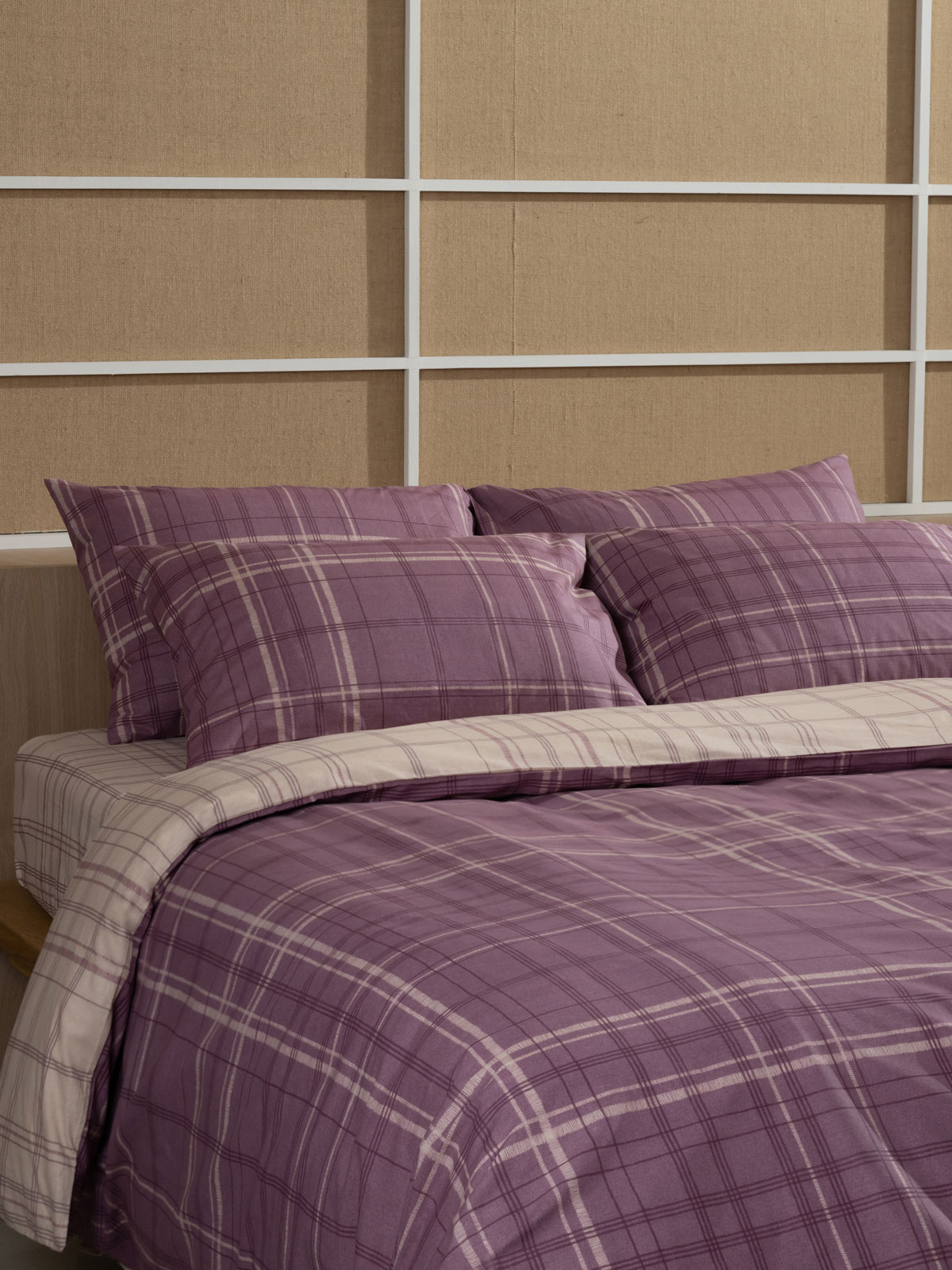Σετ Σεντόνια Cotton Feelings 2066 Mauve Υπέρδιπλο με λάστιχο (170x205+30)