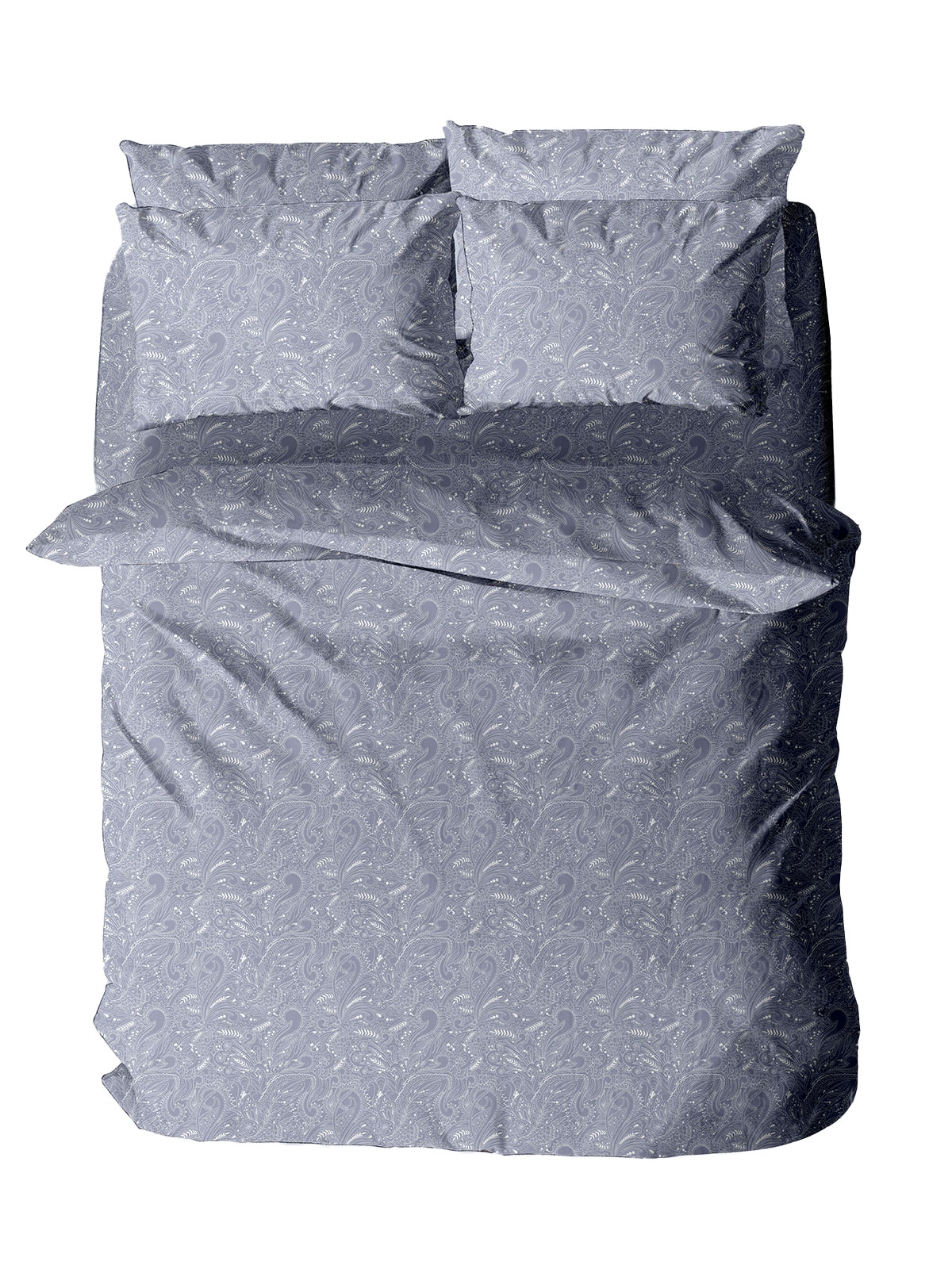 Σετ Σεντόνια Menta Εμπριμέ 440 Grey Διπλό (200x260)