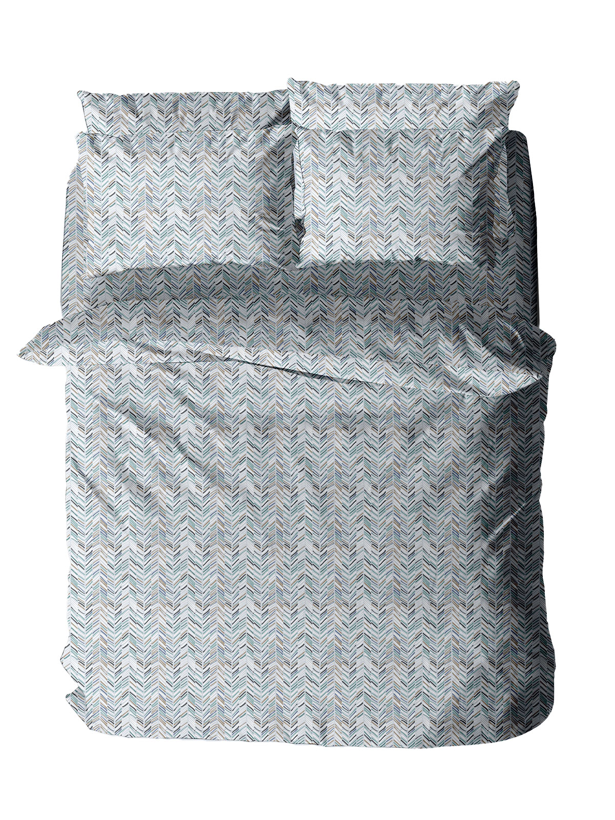 Σετ Σεντόνια Menta Εμπριμέ 460 Blue Διπλό (200x260)