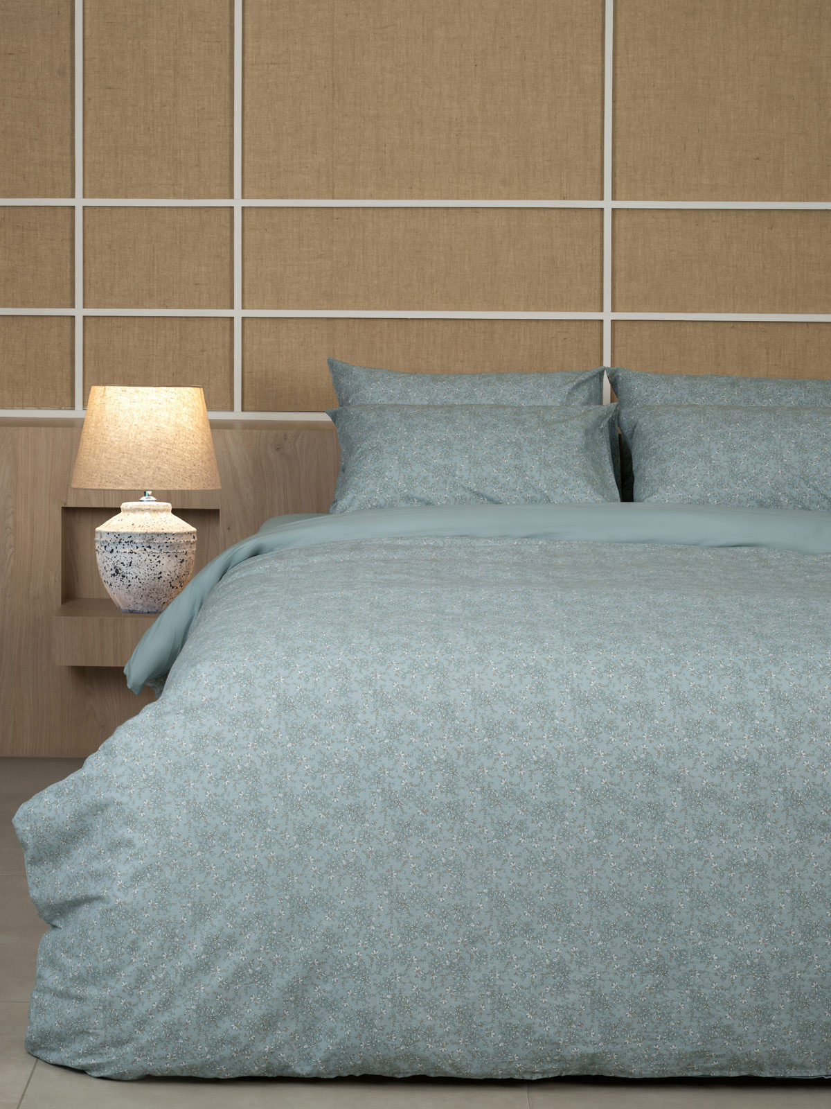 Σετ Σεντόνια Cotton Feelings 928 Aqua Μονό με λάστιχο(105x205+30)