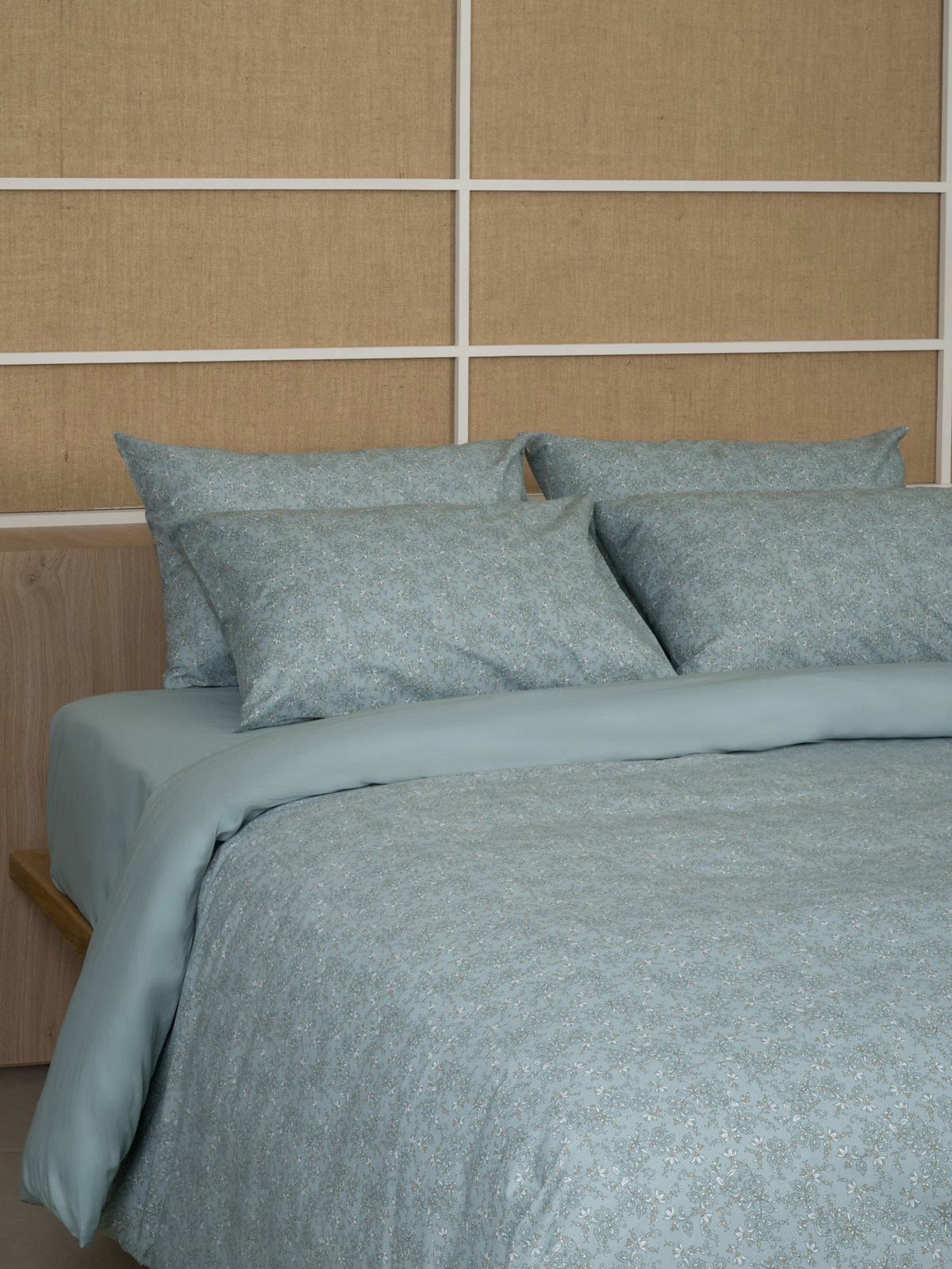 Σετ Σεντόνια Cotton Feelings 928 Aqua Μονό με λάστιχο(105x205+30)