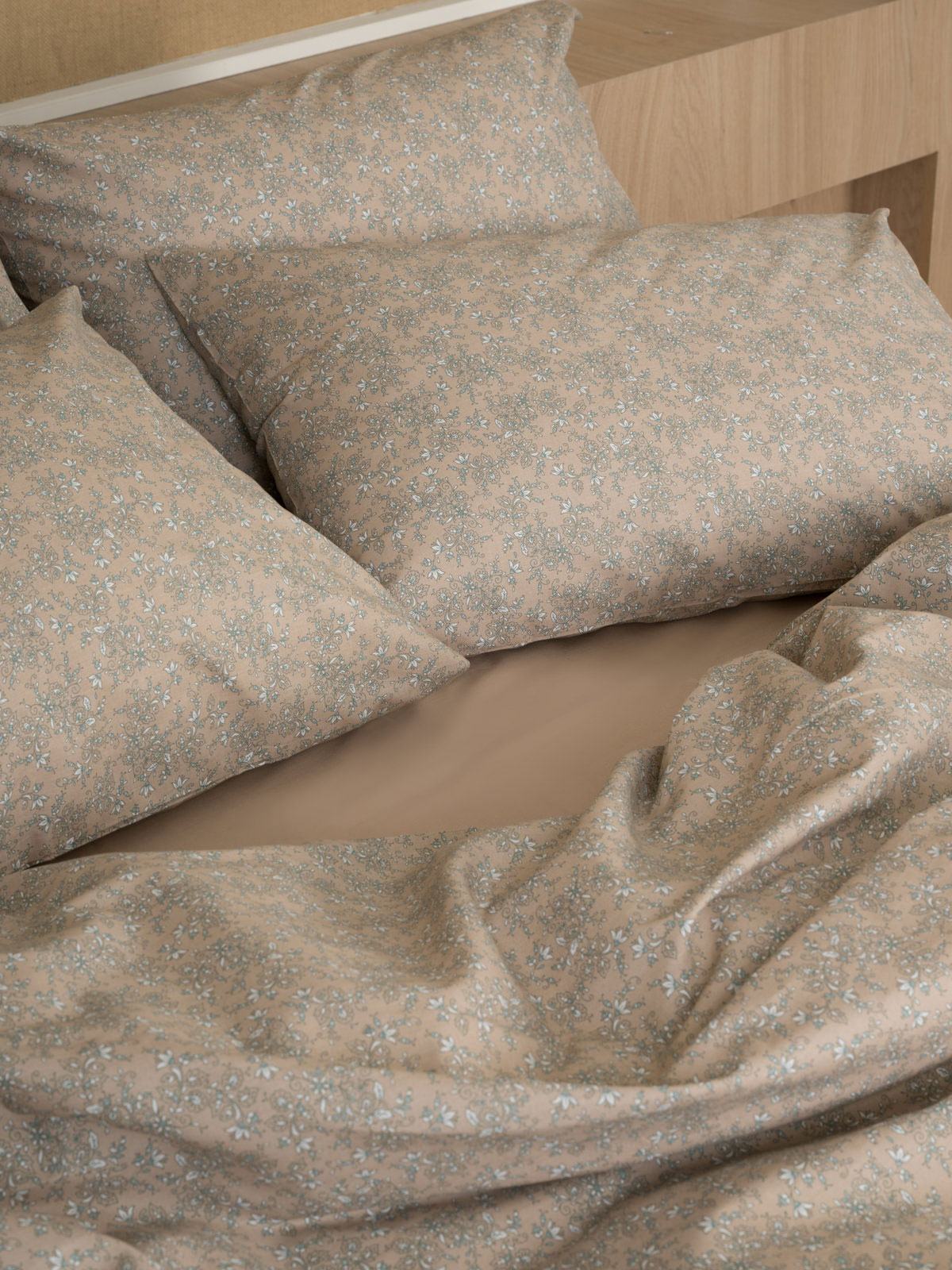 Σετ Σεντόνια Cotton Feelings 928 Beige Μονό με λάστιχο(105x205+30)