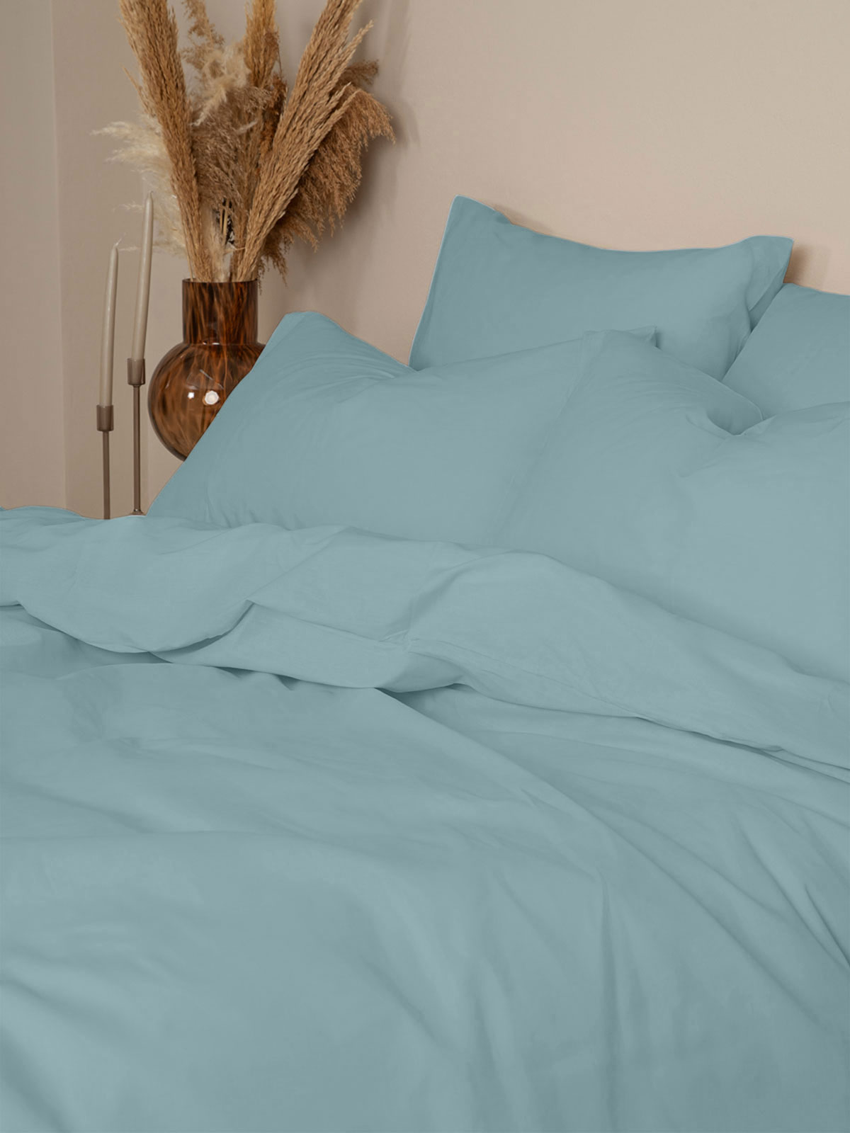 Σετ Σεντόνια Cotton Feelings 120 Sky Blue Μονό με λάστιχο(105x205+30)