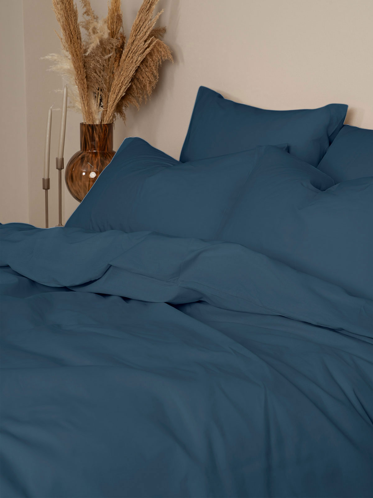 Σετ Σεντόνια Cotton Feelings 121 Sea Blue Μονό με λάστιχο(105x205+30)