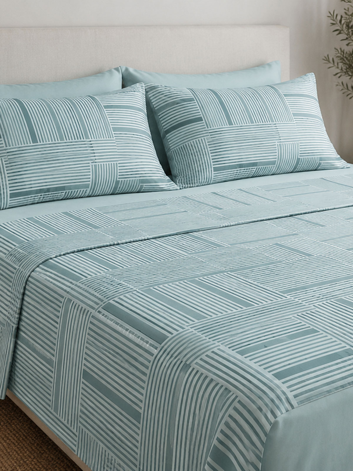 Παπλωματοθήκη Menta Εμπριμέ 600 Aqua Μονή (170x250)