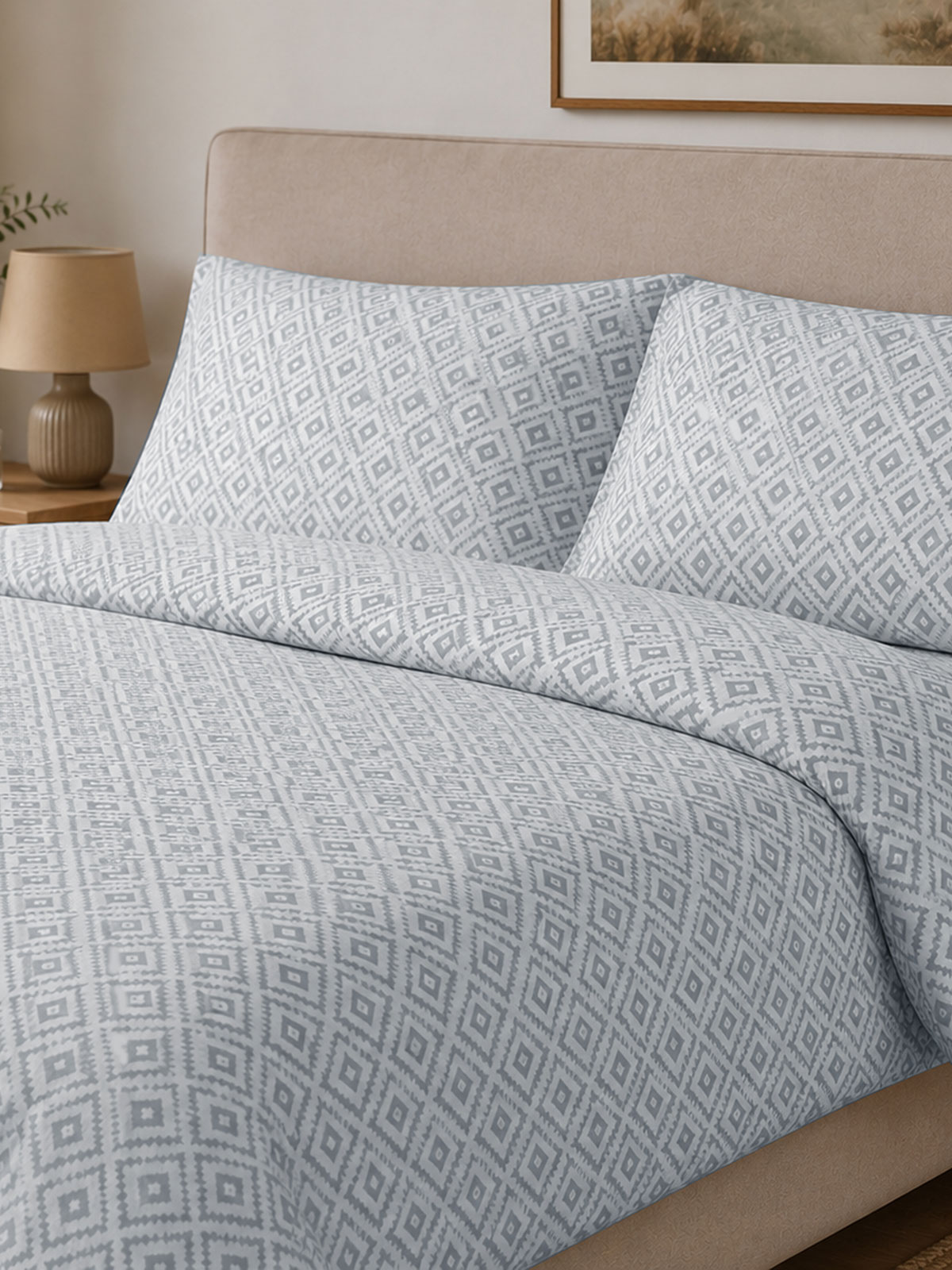 Παπλωματοθήκη Menta Εμπριμέ 640 Blue Υπέρδιπλη (230x250)
