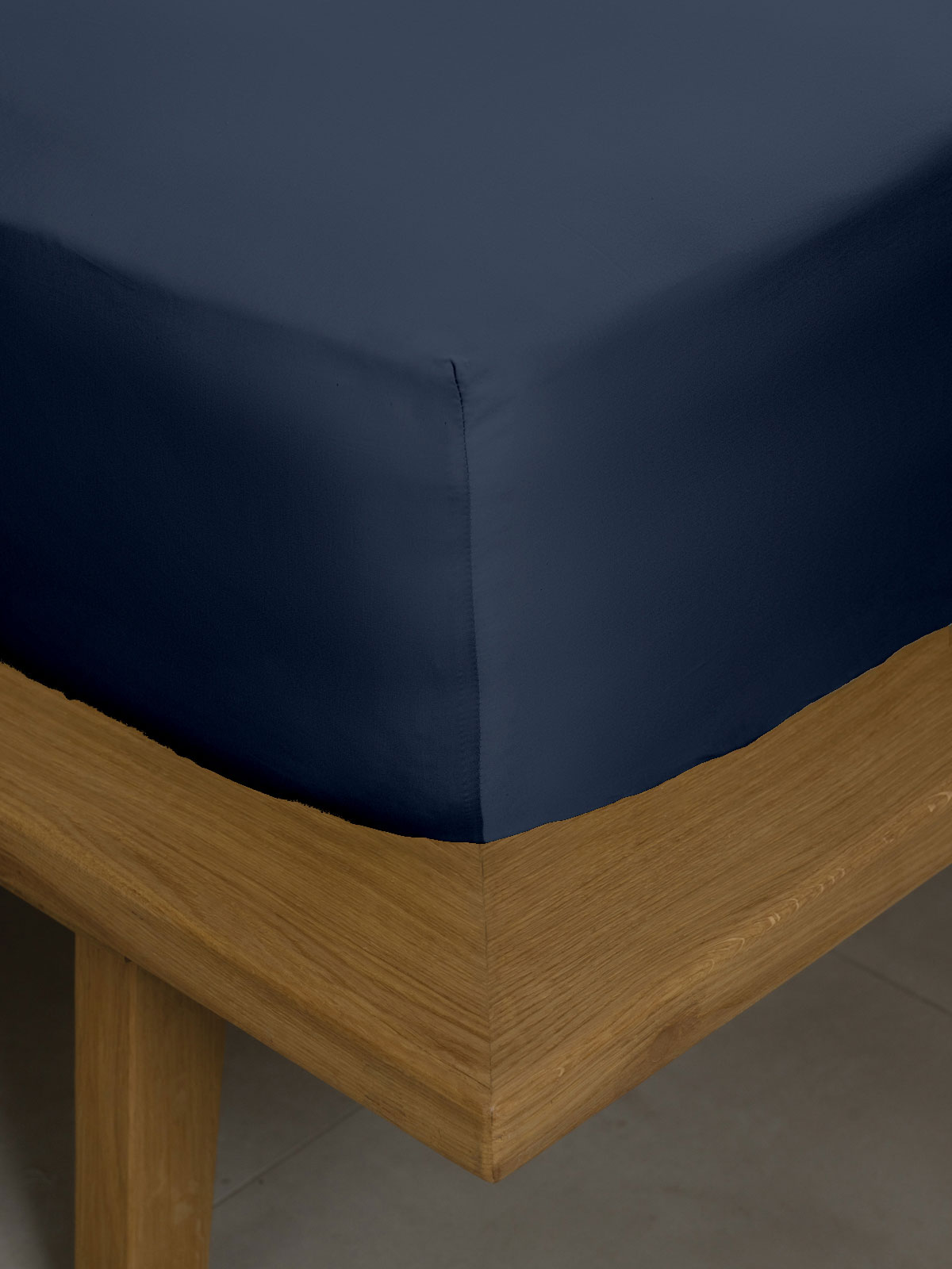 Σετ Σεντόνια Βαμβακοσατέν Omnia μονόχρωμα Blue King Size (280x300)