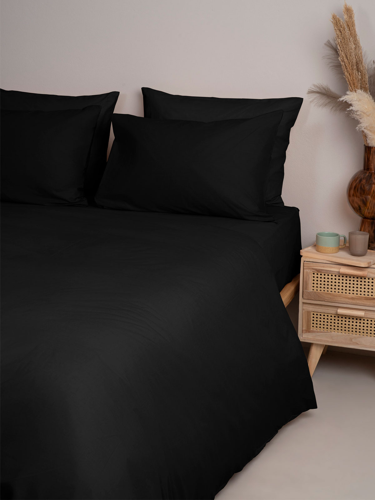 Σετ Σεντόνια Menta 208 Black Μονό με λάστιχο (100x200+30)