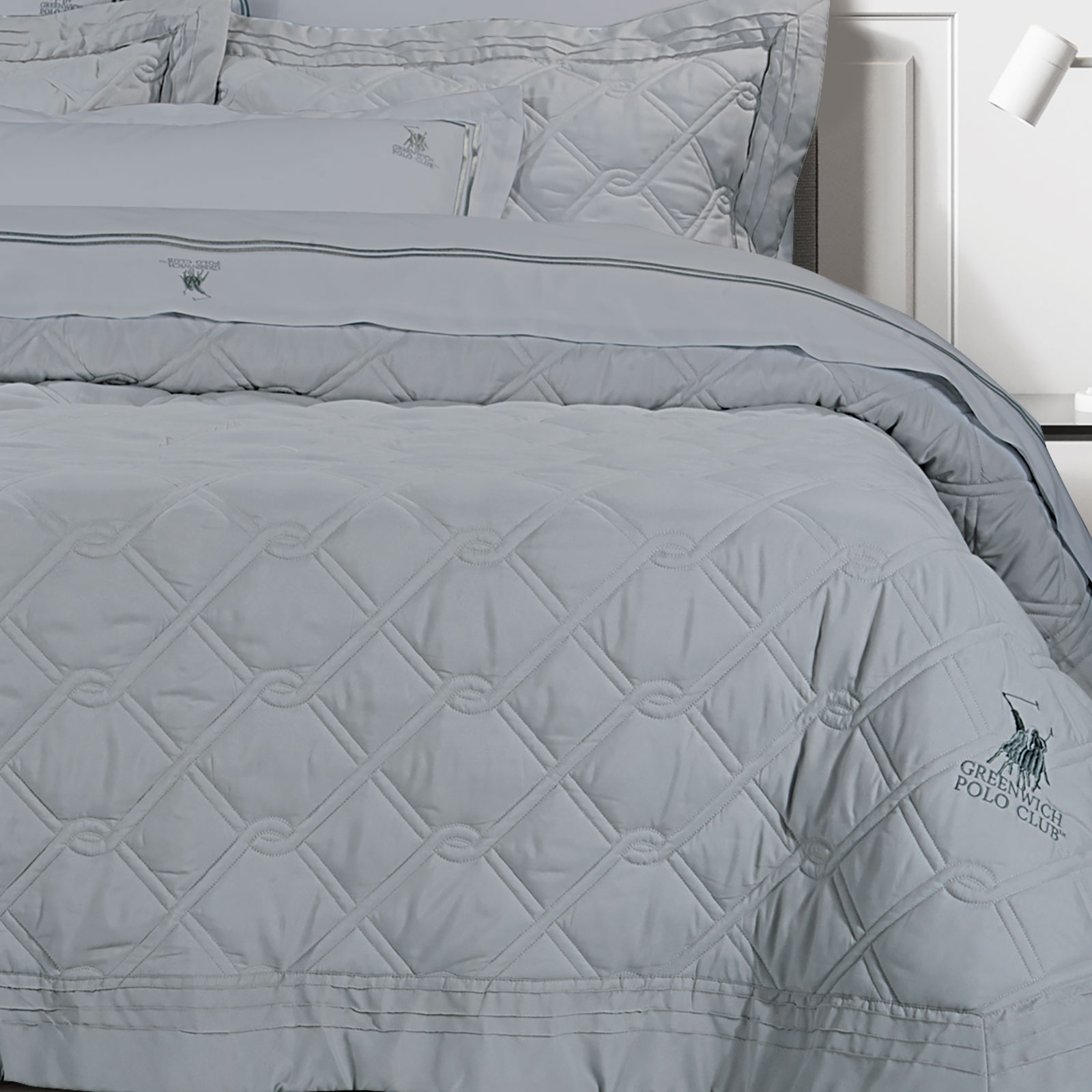 GREENWICH POLO CLUB ΚΟΥΒΕΡΛΙ ΥΠΕΡΔΙΠΛΟ ΣΕΤ 2163 ΓΚΡΙ