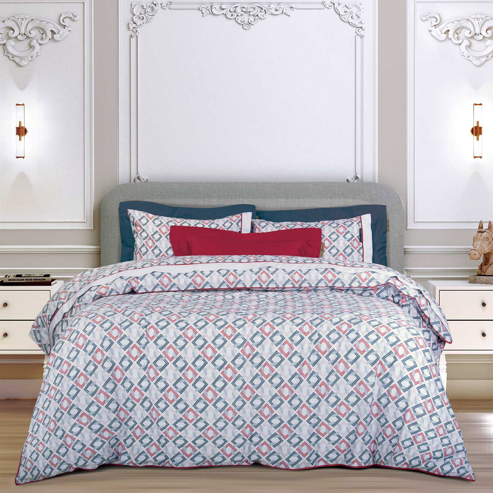 GREENWICH POLO CLUB ΣΕΤ ΣΕΝΤΟΝΙΑ ΥΠΕΡΔΙΠΛΑ ESSENTIAL 2269 BLUE, RED