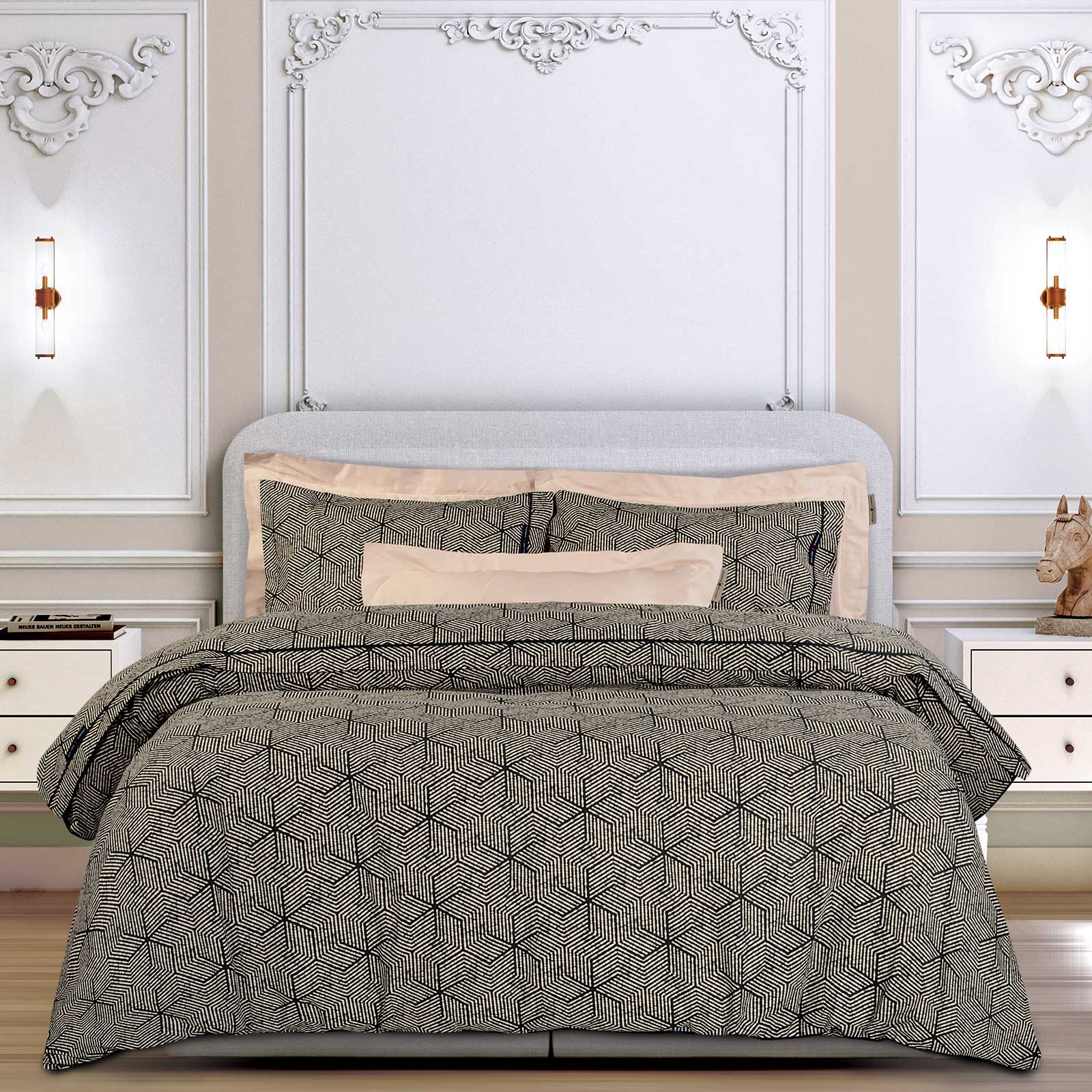 GREENWICH POLO CLUB ΣΕΤ ΣΕΝΤΟΝΙΑ ΥΠΕΡΔΙΠΛΑ ESSENTIAL 2366 BEIGE, BLACK