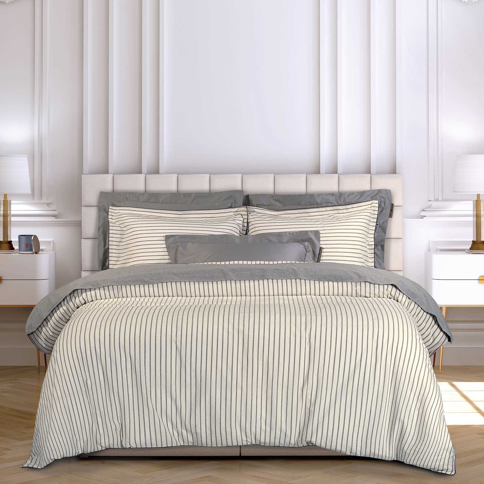 GREENWICH POLO CLUB ΣΕΤ ΣΕΝΤΟΝΙΑ KING ESSENTIAL 2296 GREY, WHITE