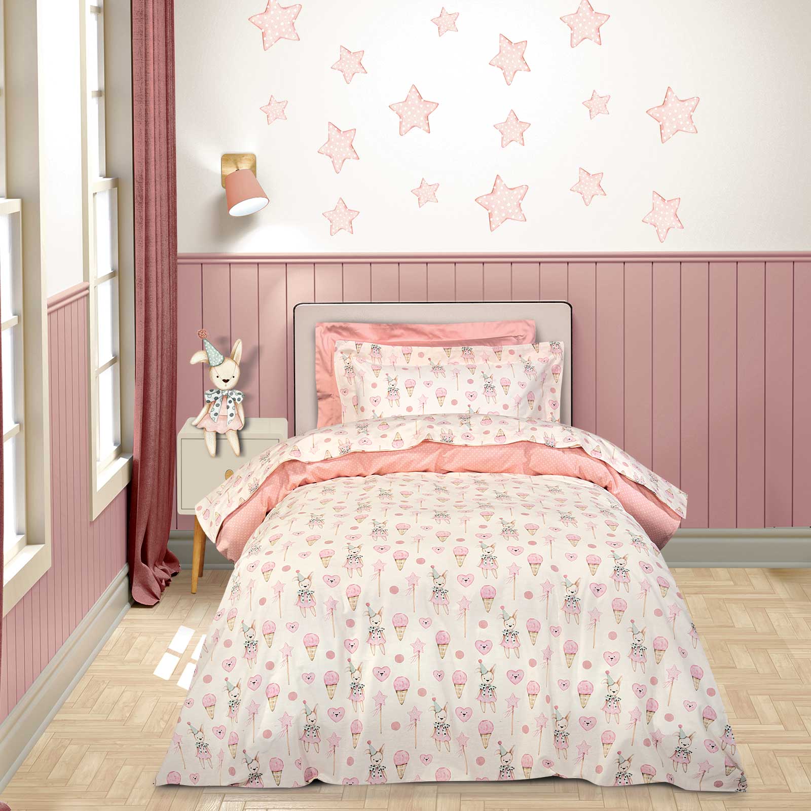 GREENWICH POLO CLUB ΣΕΤ ΣΕΝΤΟΝΙΑ ΜΟΝΑ ESSENTIAL 8859 IVORY, PINK