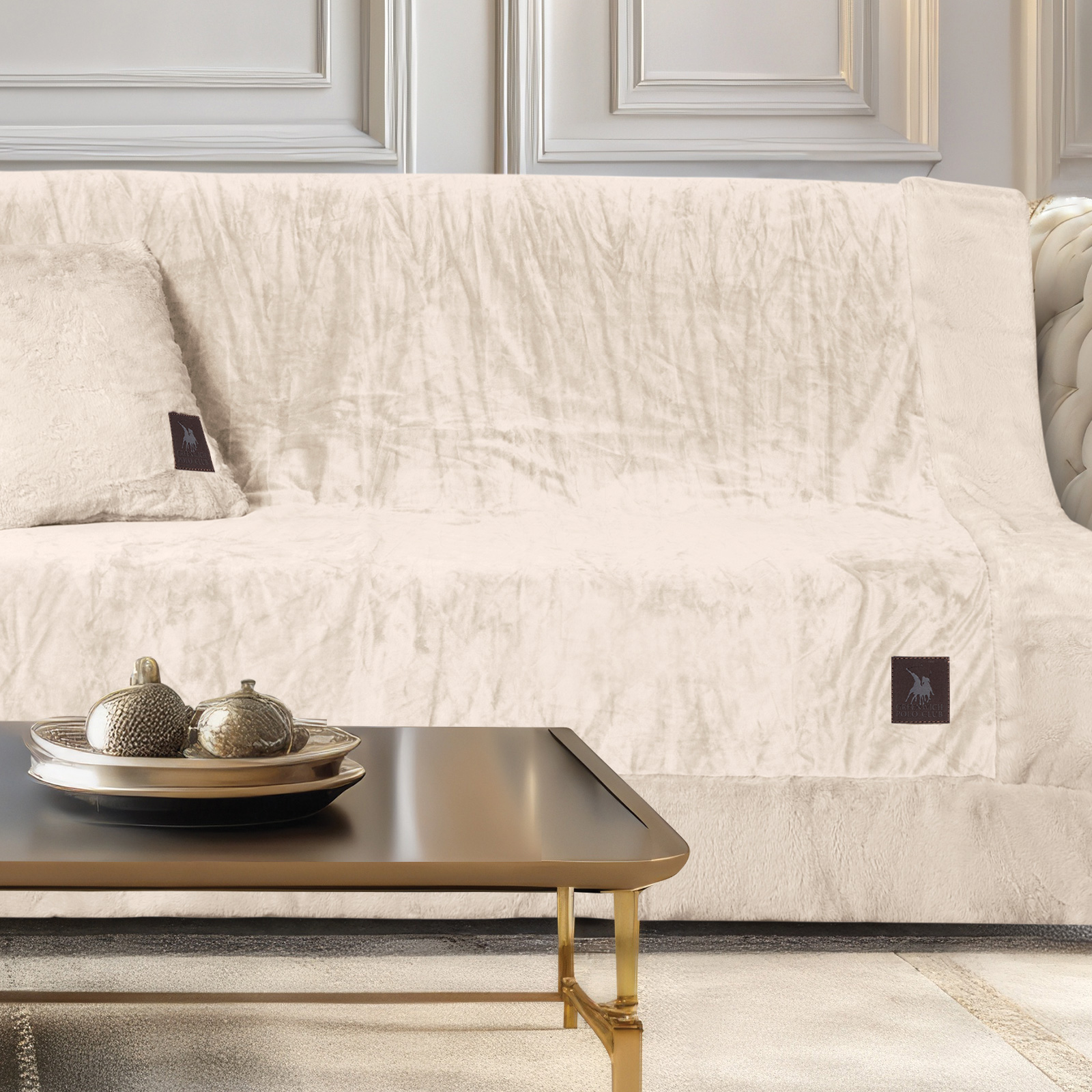 GREENWICH POLO CLUB ΡΙΧΤΑΡΙ VELVET 180Χ250 PREMIUM 3968 IVORY