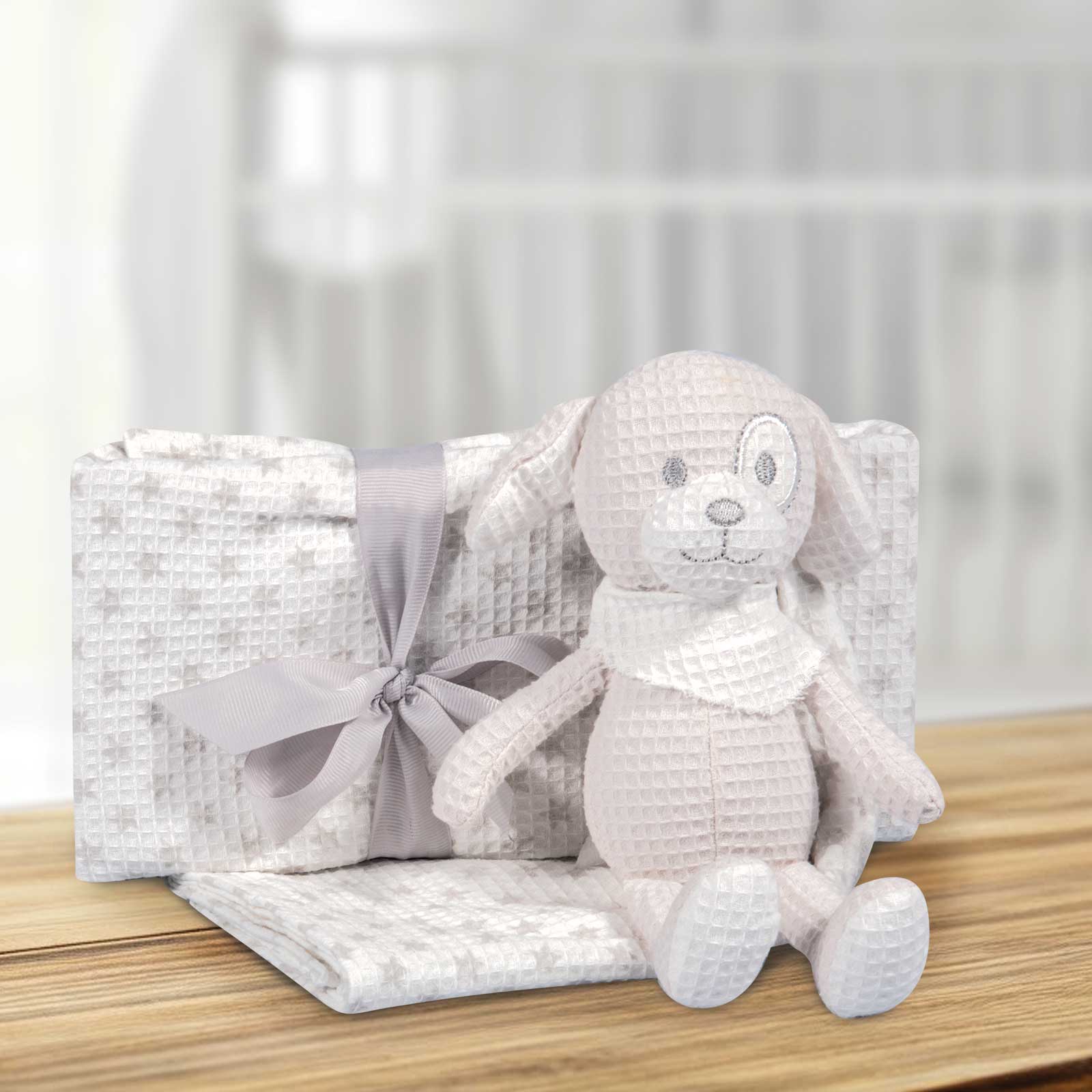 GREENWICH POLO CLUB ΚΟΥΒΕΡΤΑ ΠΙΚΕ 75X100 ΒΑΒΥ ESSENTIAL 8858 GREY, WHITE