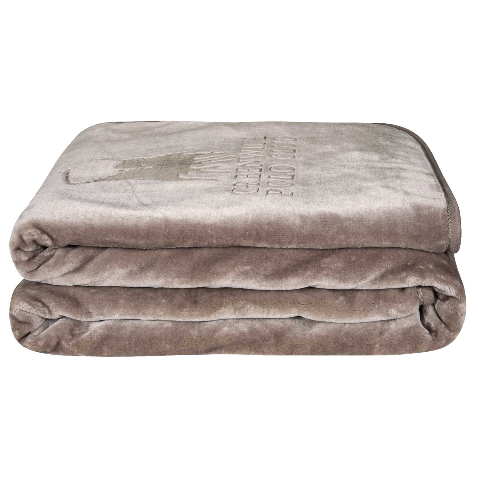 GREENWICH POLO CLUB ΚΟΥΒΕΡΤΑ VELOUR ΜΟΝΗ ESSENTIAL 3497 TAUPE