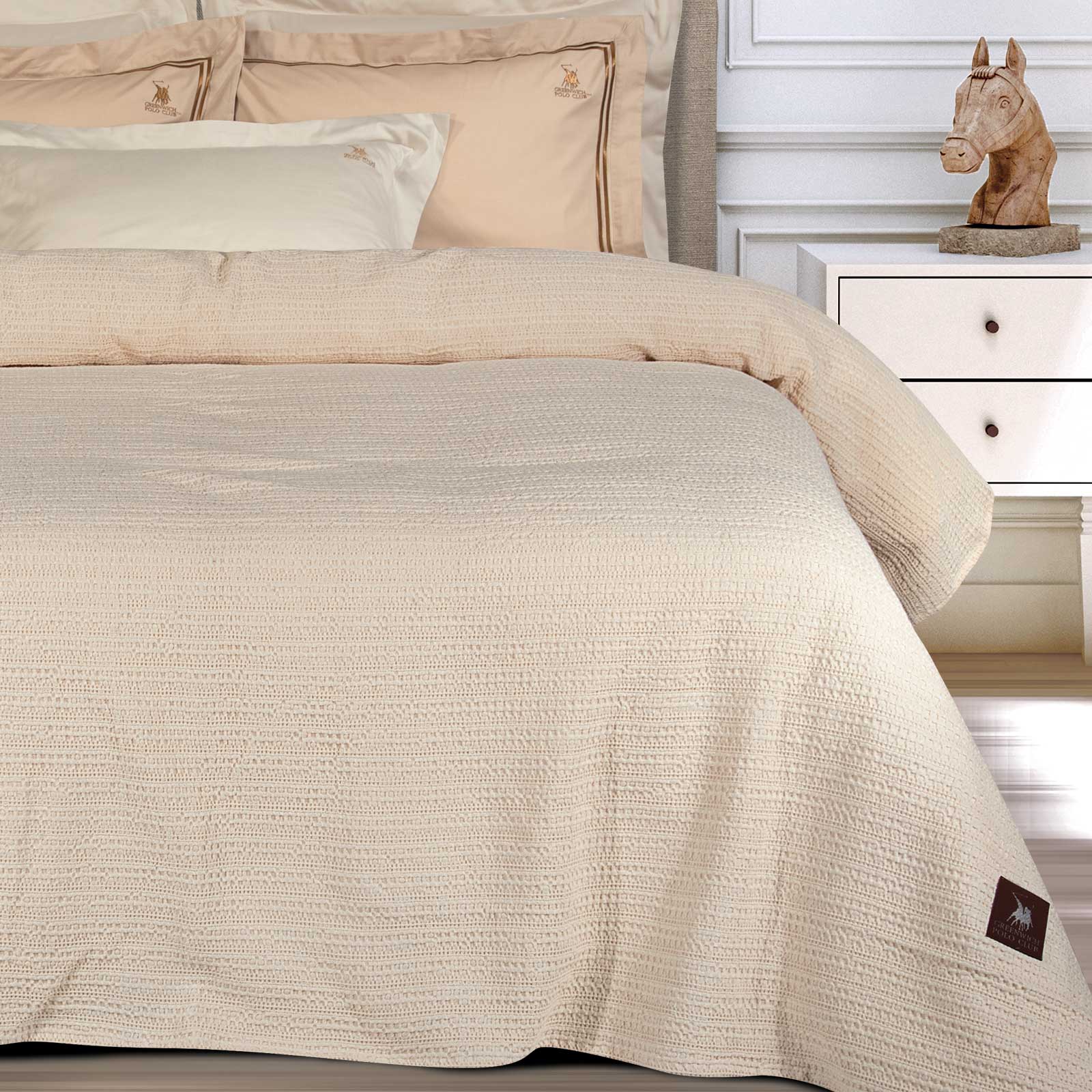 GREENWICH POLO CLUB ΚΟΥΒΕΡΤΑ ΠΙΚΕ 220X240 ESSENTIAL 4456 ECRU