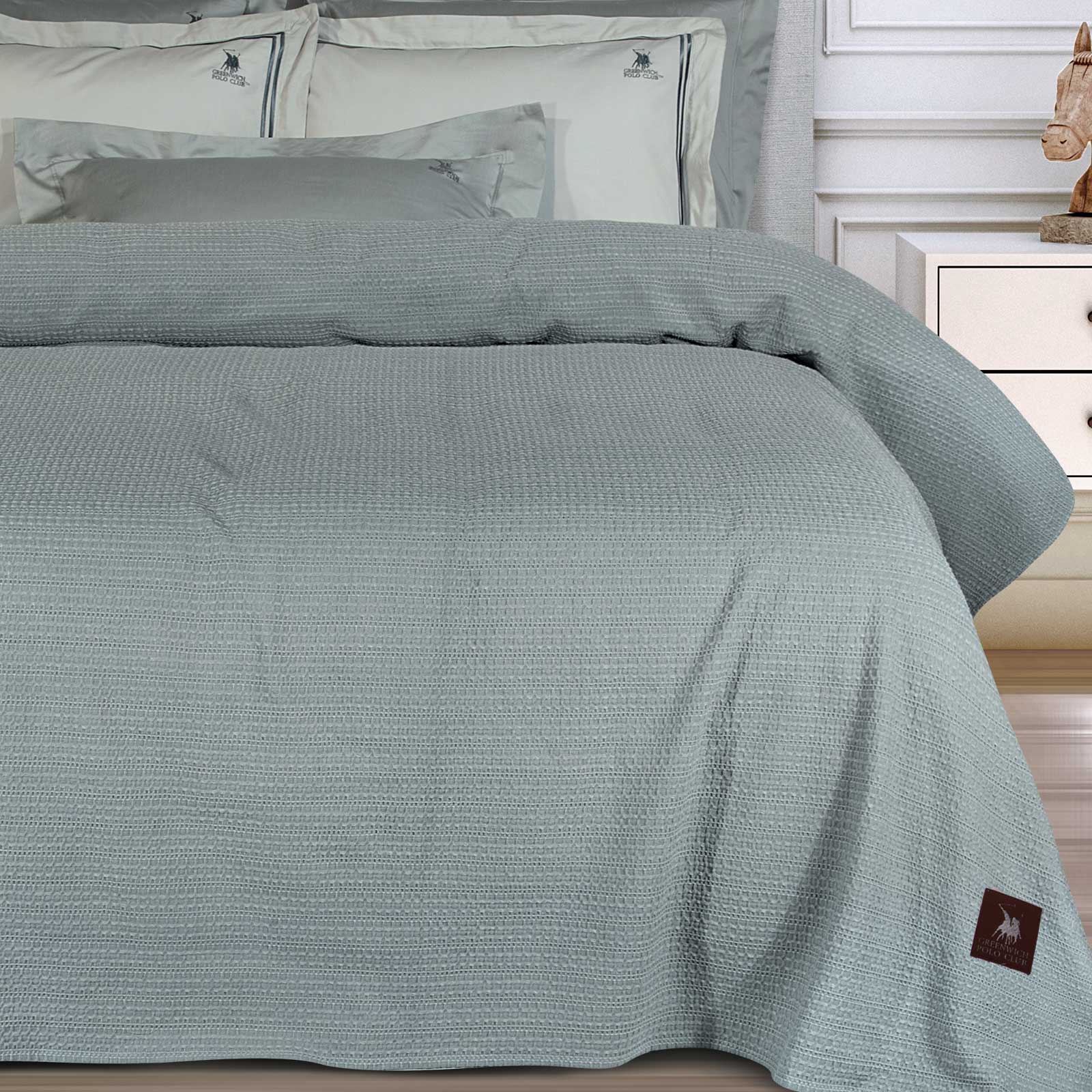 GREENWICH POLO CLUB ΚΟΥΒΕΡΤΑ ΠΙΚΕ 240X260 ESSENTIAL 4457 GREY