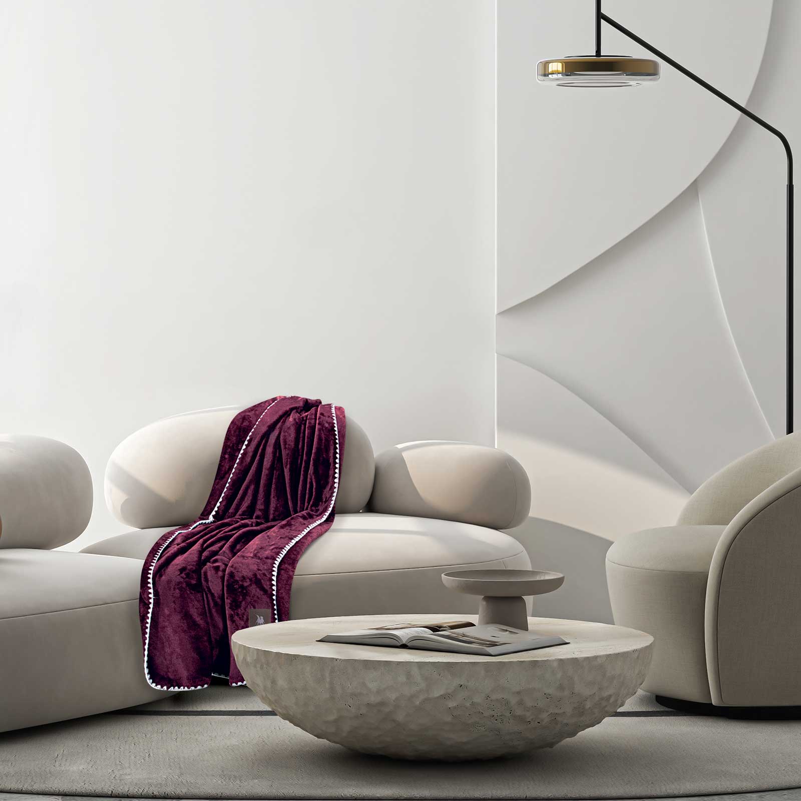 GREENWICH POLO CLUB ΚΟΥΒΕΡΤΑ ΚΑΝΑΠΕ FLEECE 130Χ170 ESSENTIAL 4440 BORDEAUX