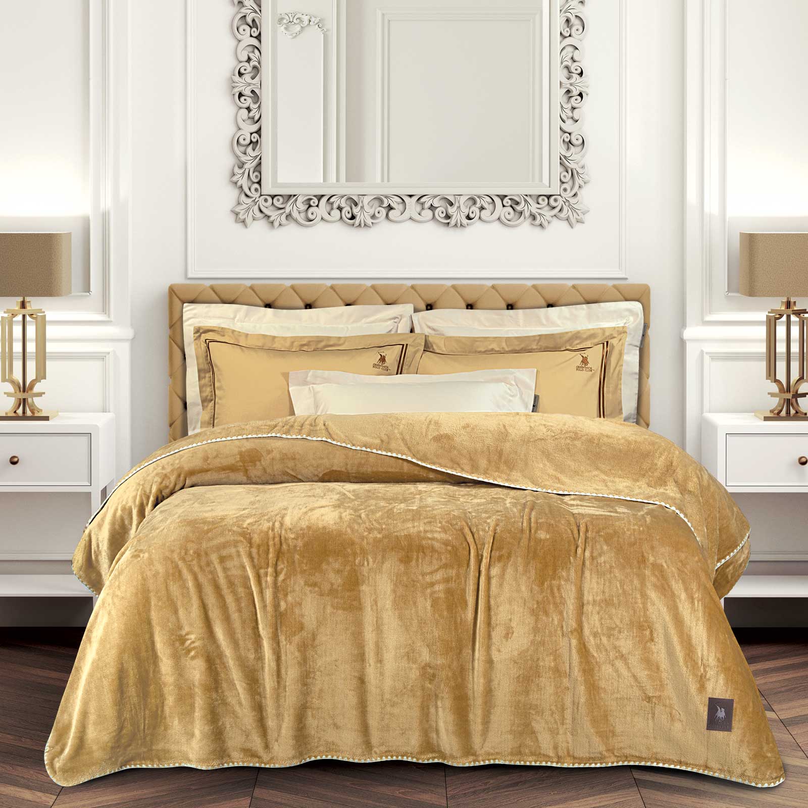 GREENWICH POLO CLUB ΚΟΥΒΕΡΤΑ FLEECE 220X240 ESSENTIAL 4441 OCHRE