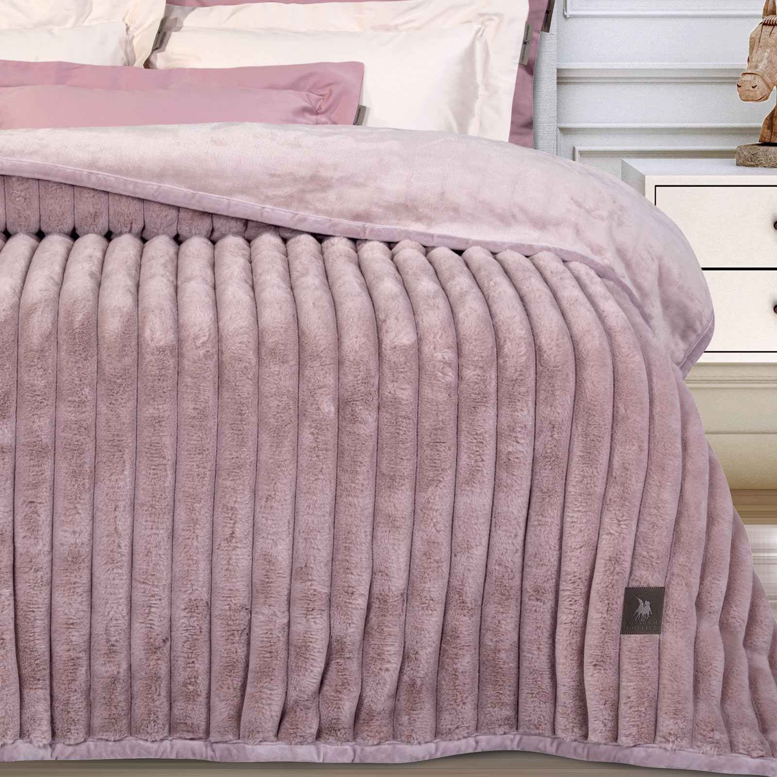 GREENWICH POLO CLUB ΚΟΥΒΕΡΤΑ FAUX FUR ΥΠΕΡΔΙΠΛΗ 3478 NUDE