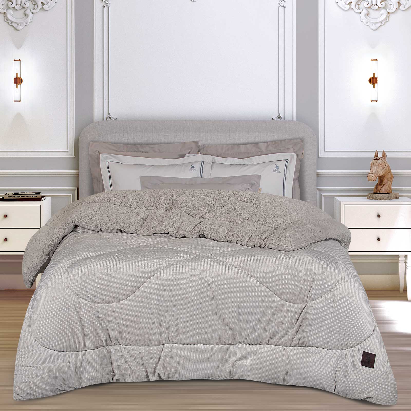 GREENWICH POLO CLUB ΚΟΥΒΕΡΤΟΠΑΠΛΩΜΑ ΥΠΕΡΔΙΠΛΟ ESSENTIAL 3955 ICE GREY