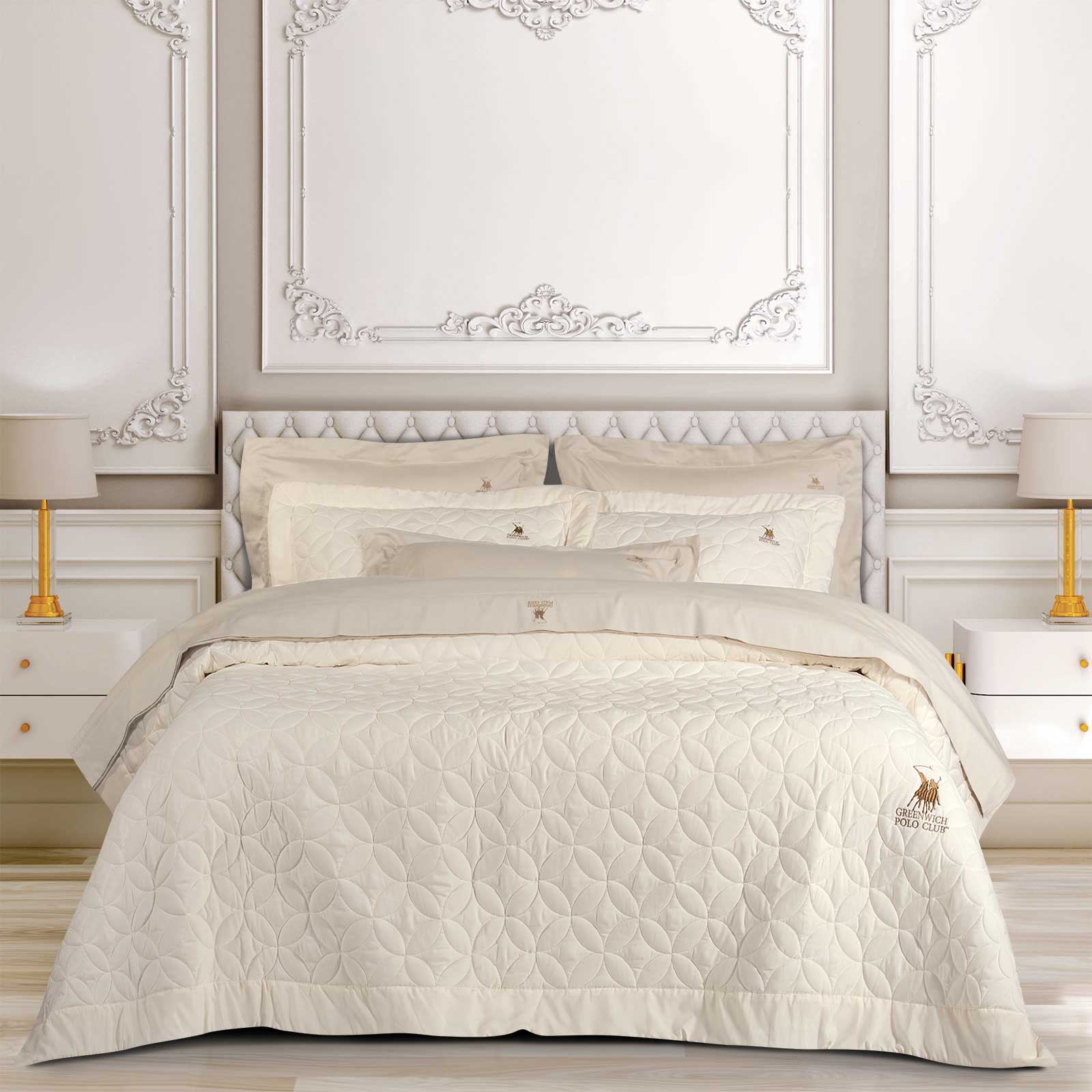 GREENWICH POLO CLUB ΖΕΥΓΟΣ ΜΑΞΙΛΑΡΟΘΗΚΕΣ CLASSIC 2358 ECRU