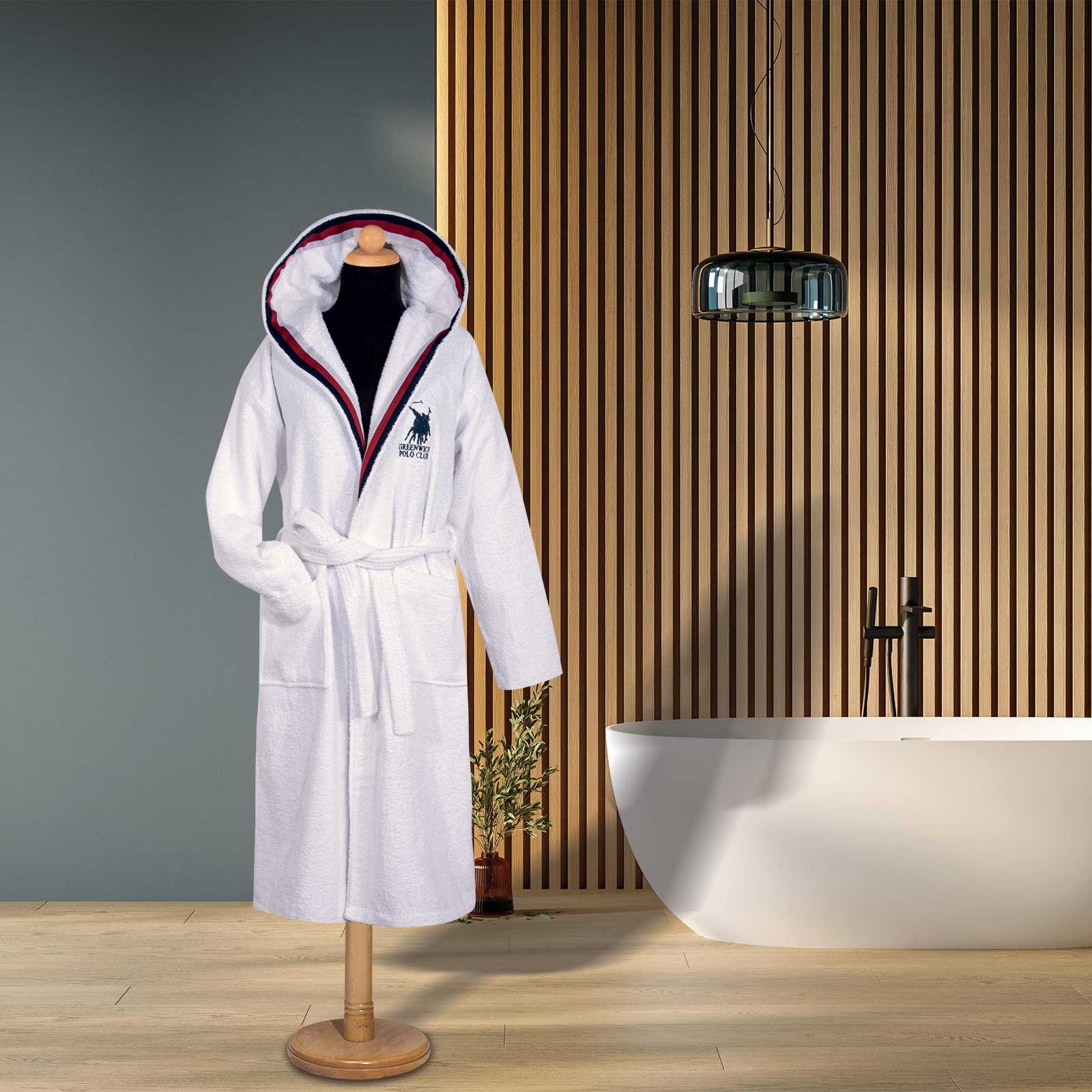 Μπουρνούζι Greenwich Polo Club Essential 3062 White