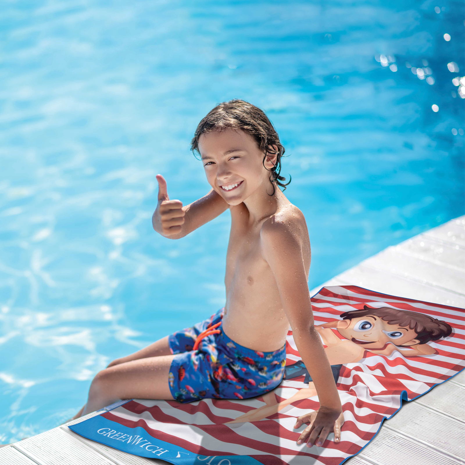 GREENWICH POLO CLUB JUNIOR ΠΕΤΣΕΤΑ ΘΑΛΑΣΣΗΣ 70Χ140 4181 BLUE, RED