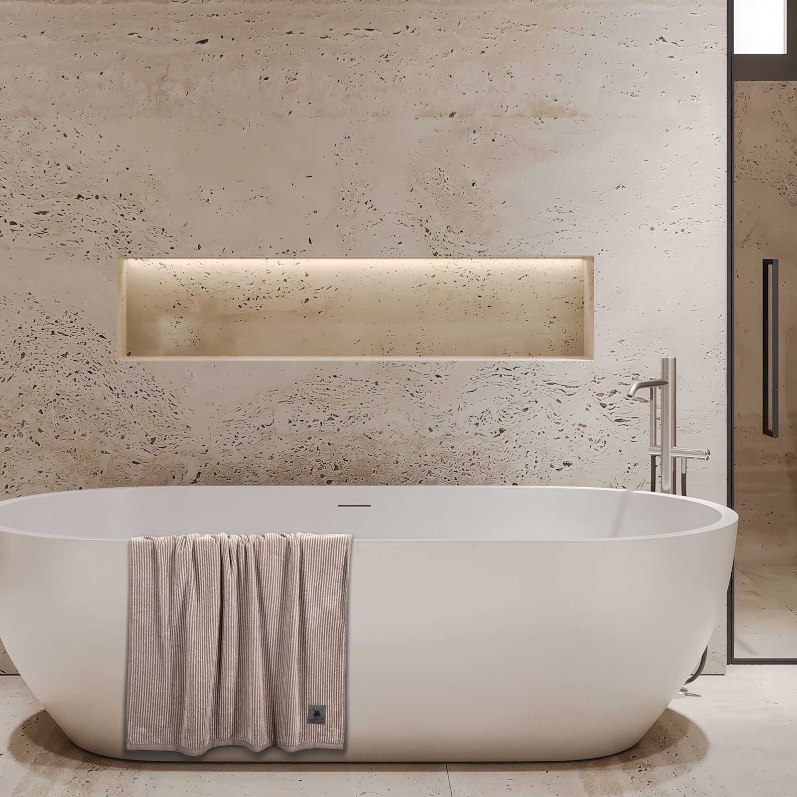 GREENWICH POLO CLUB ΠΕΤΣΕΤΑ ΜΠΑΝΙΟΥ 80Χ150 LOFT 4140 BEIGE, TAUPE