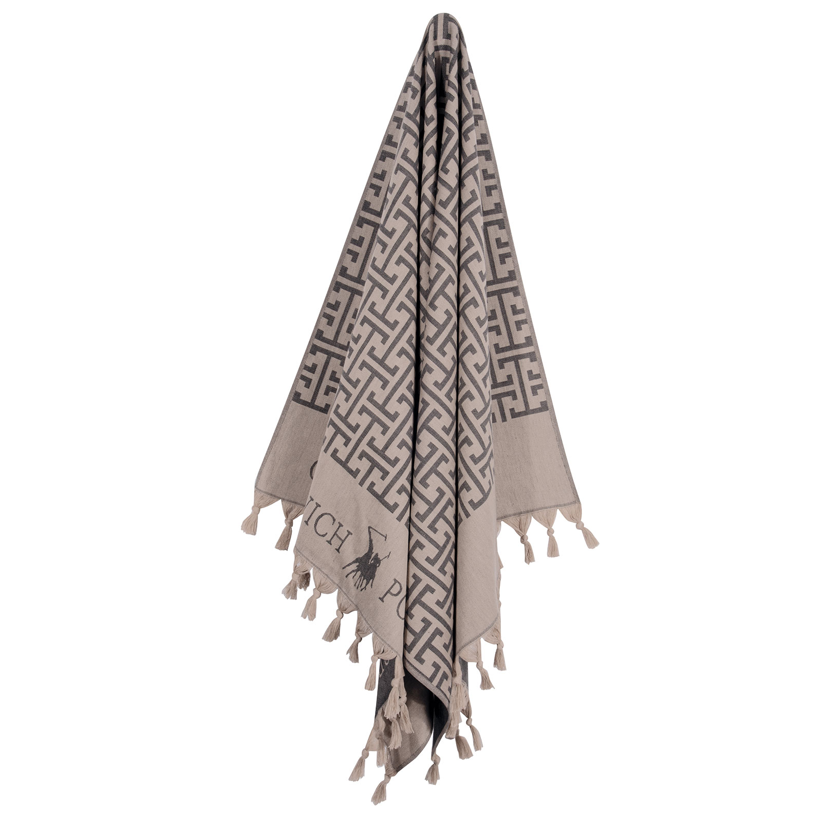 GREENWICH POLO CLUB ΠΕΤΣΕΤΑ-ΠΑΡΕΟ 90Χ170 3840 ΕΚΡΟΥ, ΜΑΥΡΟ