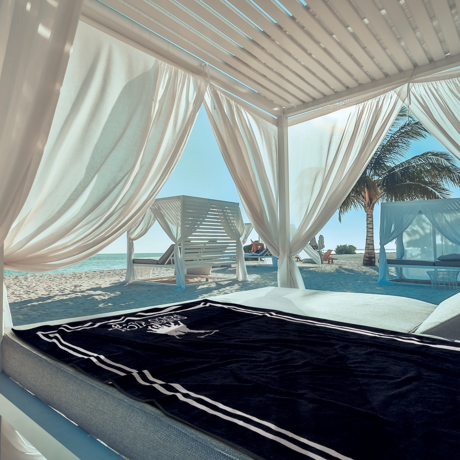 GREENWICH POLO CLUB ΠΕΤΣΕΤΑ ΘΑΛΑΣΣΗΣ 90Χ170 4049 BLACK, CREAM