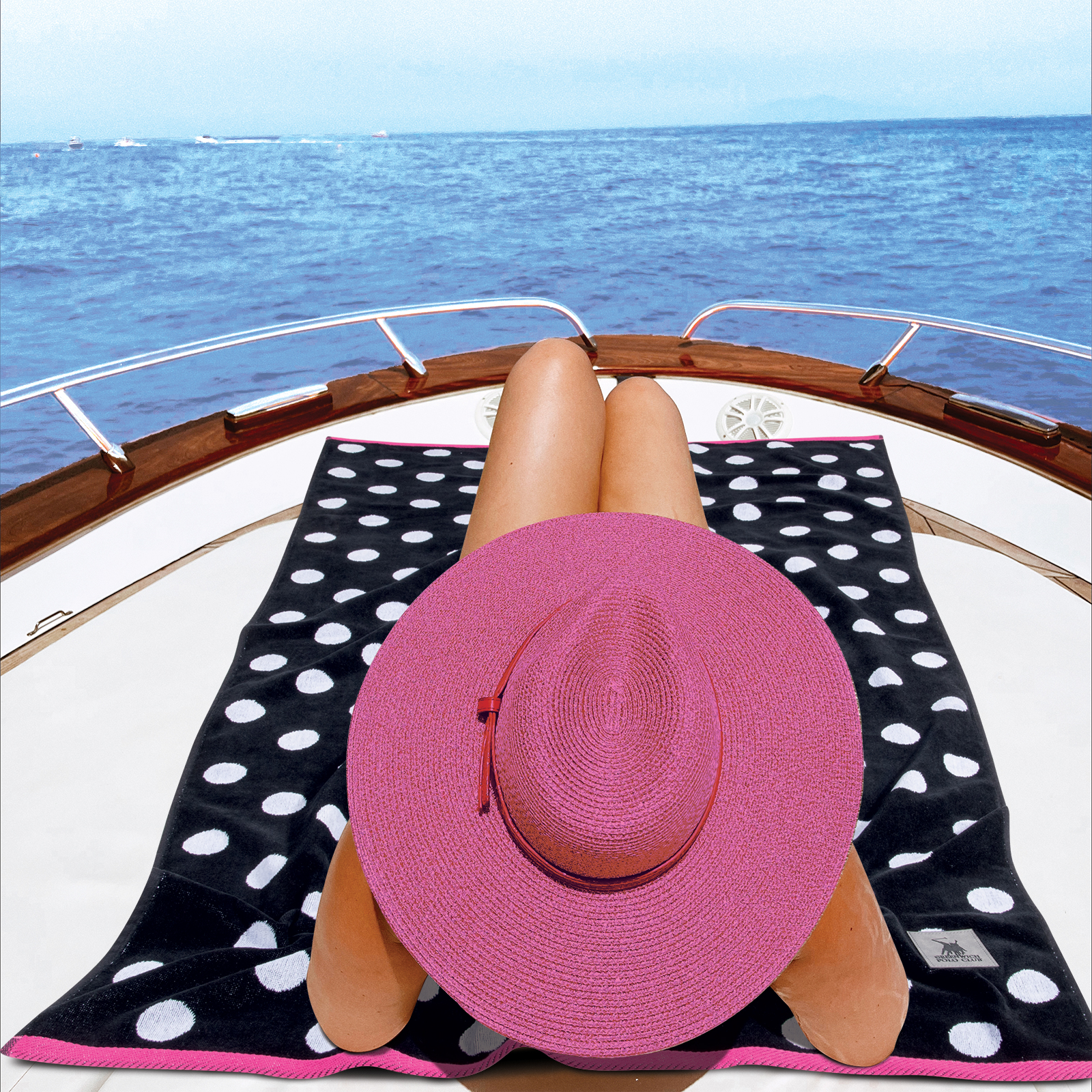 GREENWICH POLO CLUB ΠΕΤΣΕΤΑ ΘΑΛΑΣΣΗΣ 90Χ170 4068 BLACK, FUSCHIA